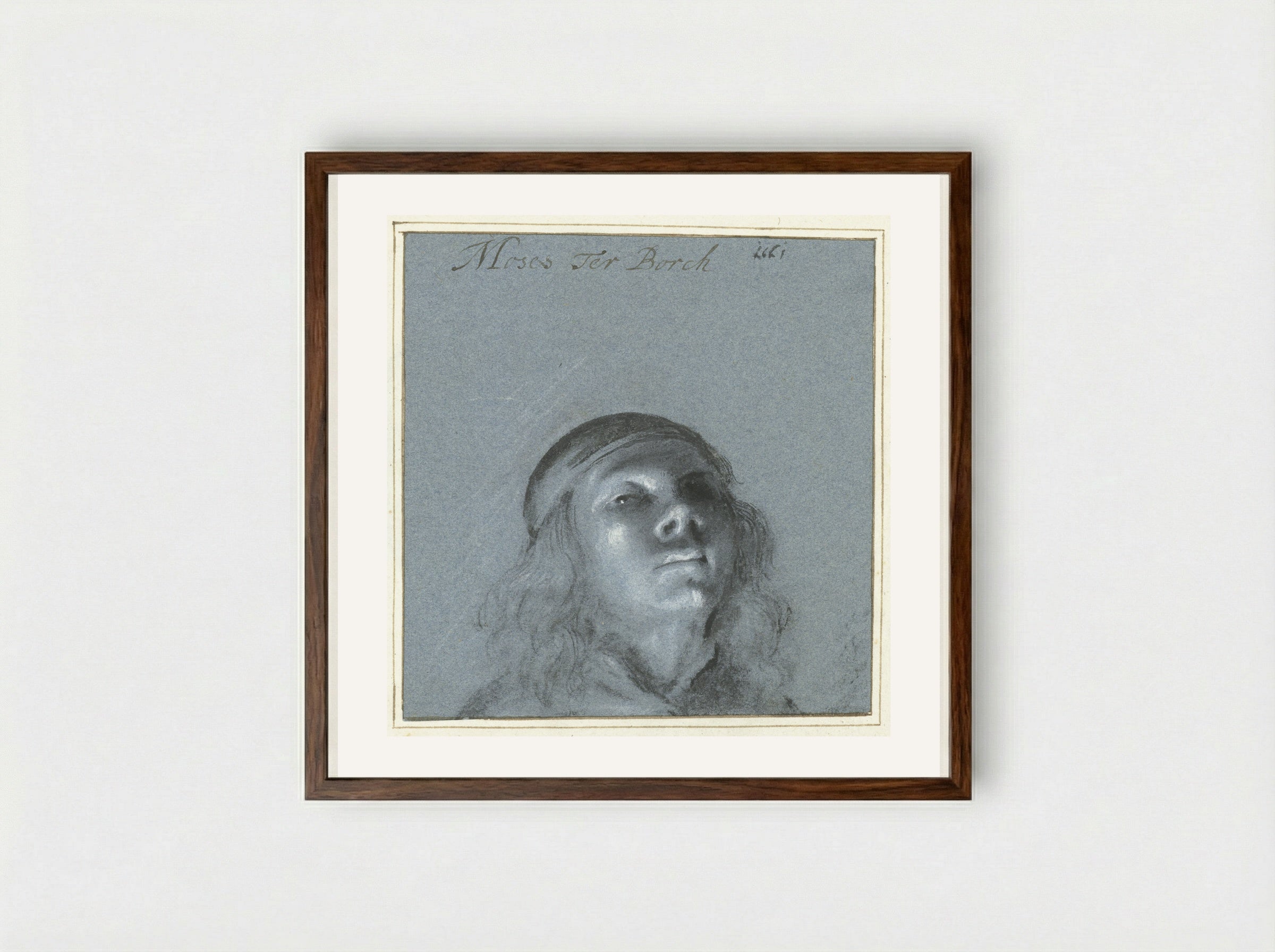 Self-Portrait - Moses ter Borch - Framed Print Dark Wood