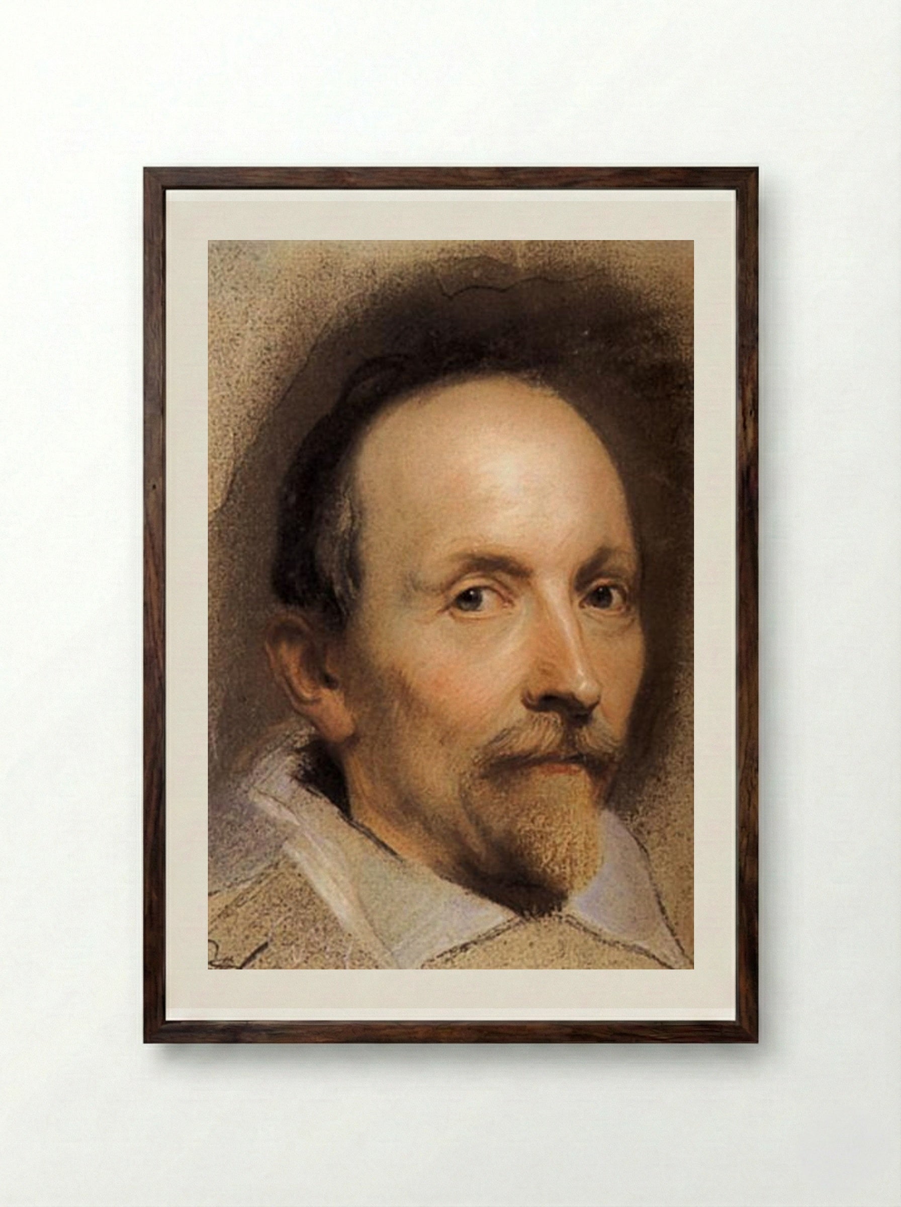 Self-Portrait - Maurice Quentin de La Tour - Framed Print Dark Wood