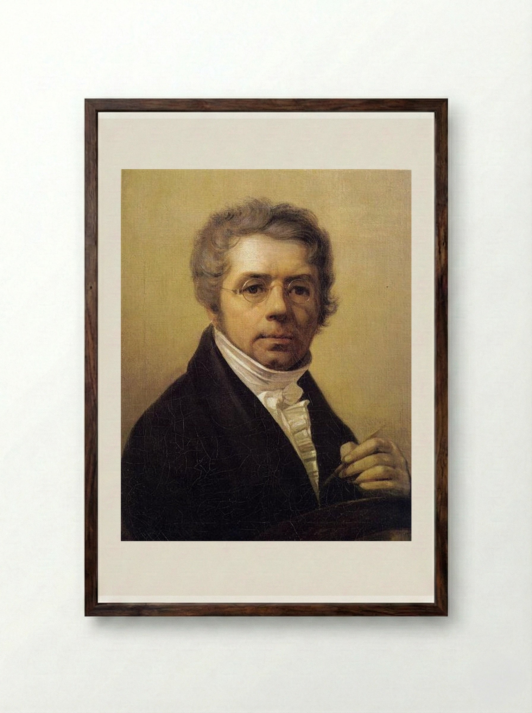 Self-Portrait - Alexey Venetsianov - Framed Print Dark Wood