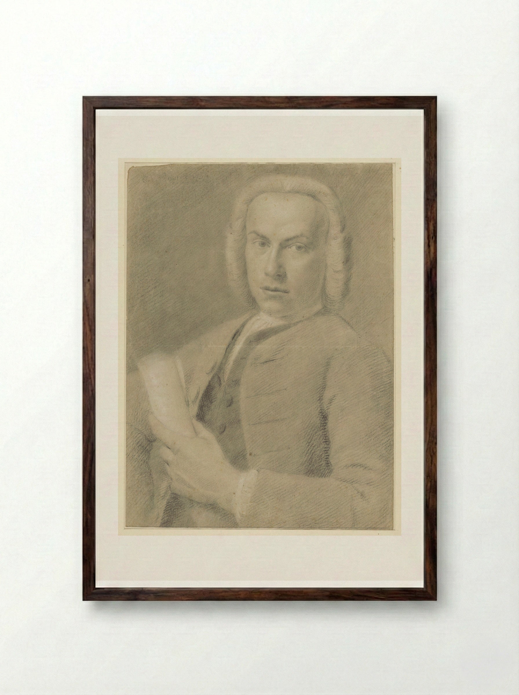 Self-Portrait - Cornelis van Noorde - Framed Print Dark Wood