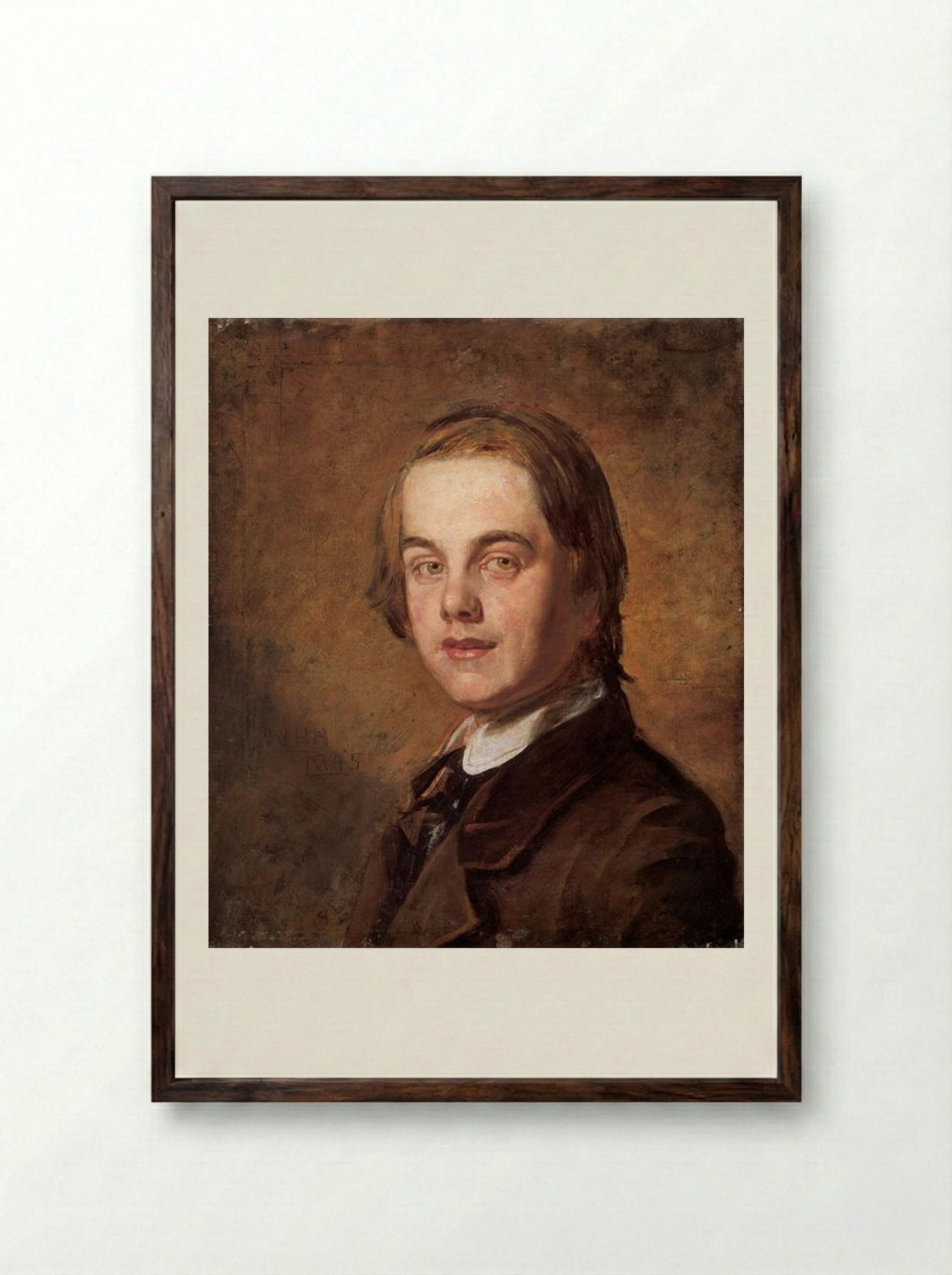 Self-Portrait - William Holman Hunt - Framed Print Dark Wood