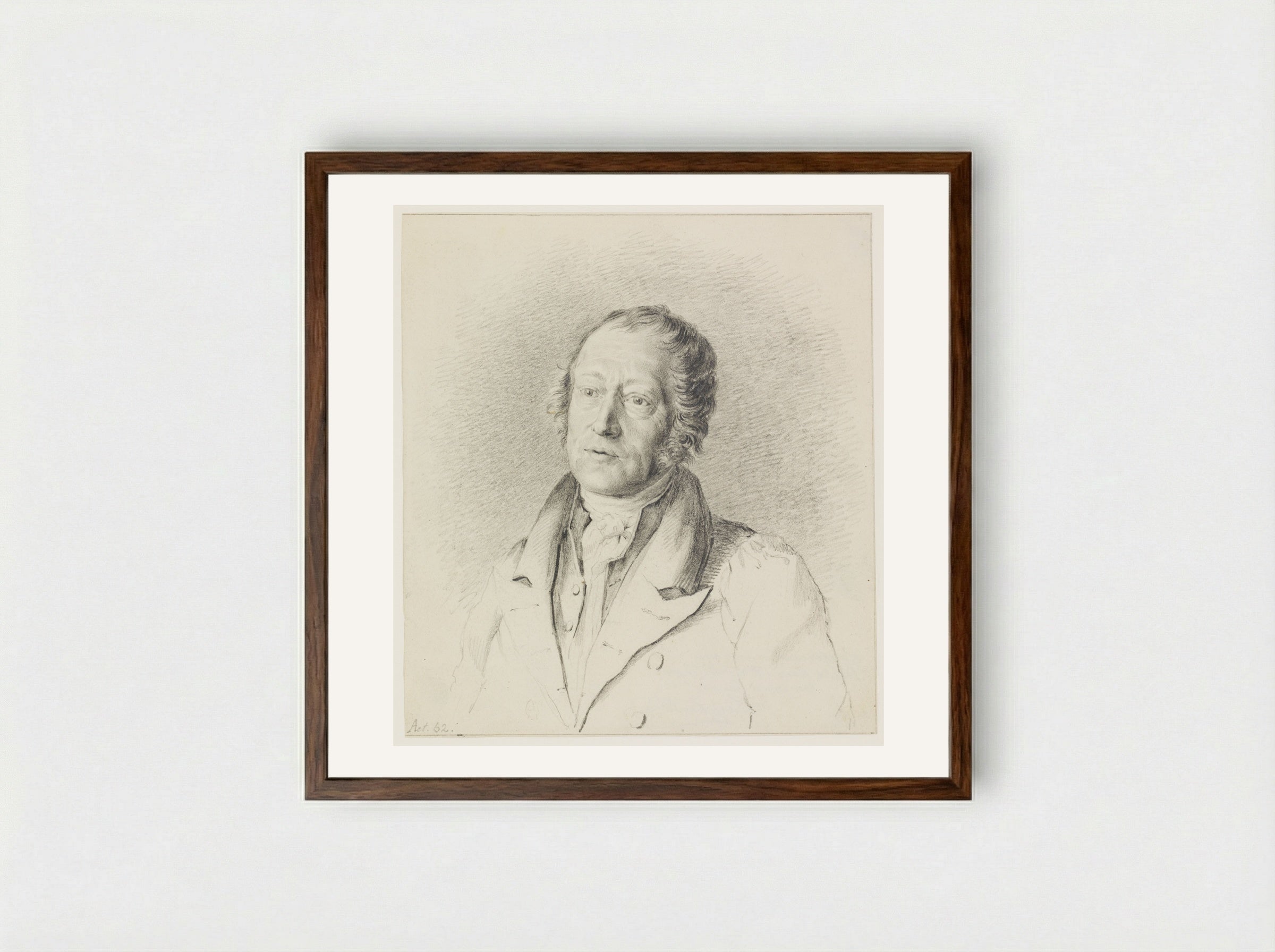Self-Portrait - Gerrit Lamberts - Framed Print Dark Wood