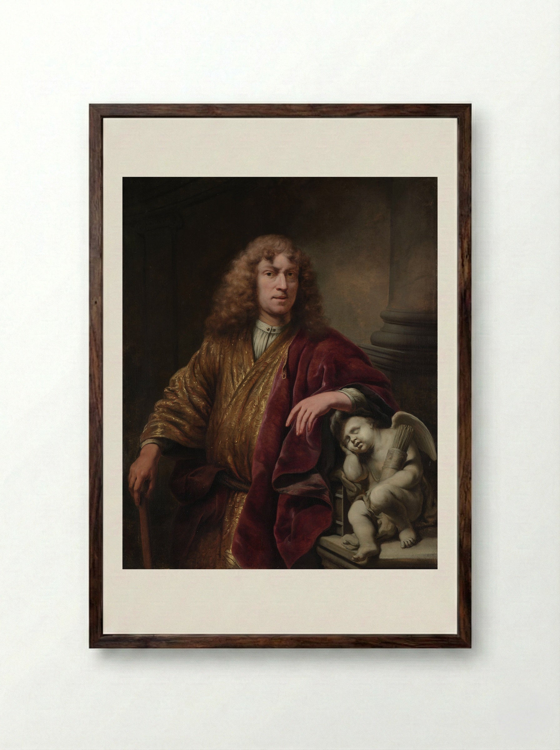 Self-Portrait - Ferdinand Bol - Framed Print Dark Wood