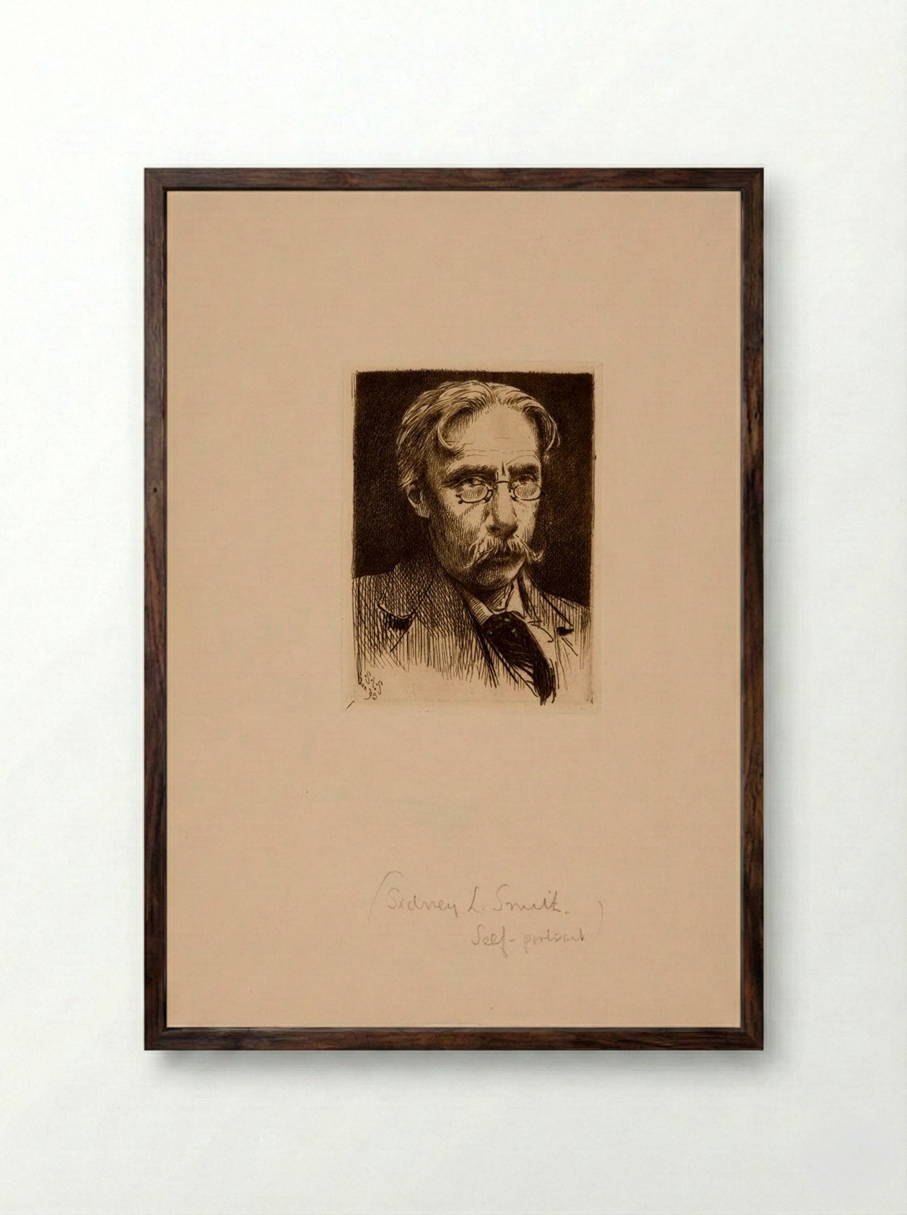Self-Portrait - Sidney L. Smith - Framed Print Dark Wood