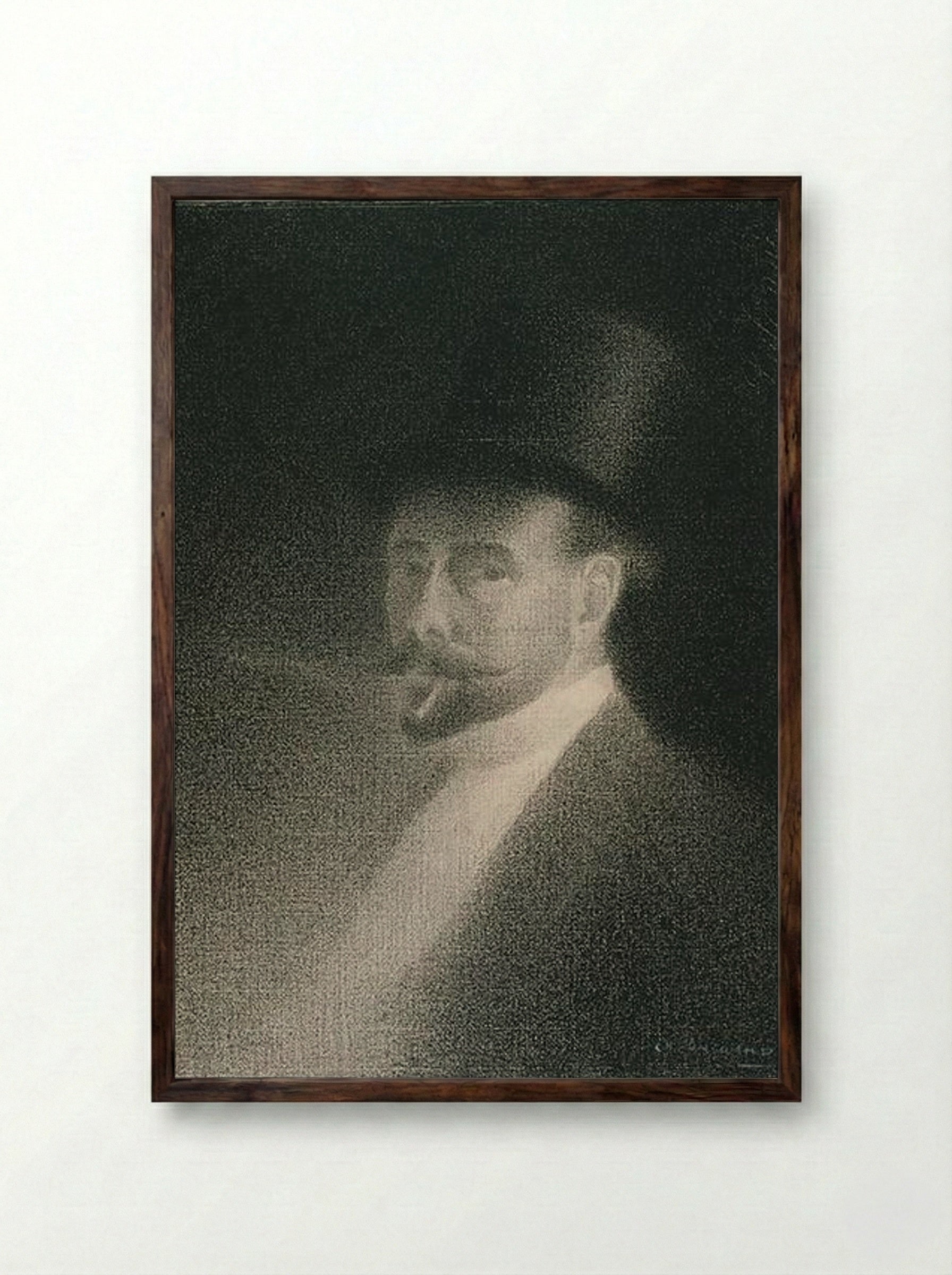 Self-Portrait - Charles Angrand - Framed Print Dark Wood