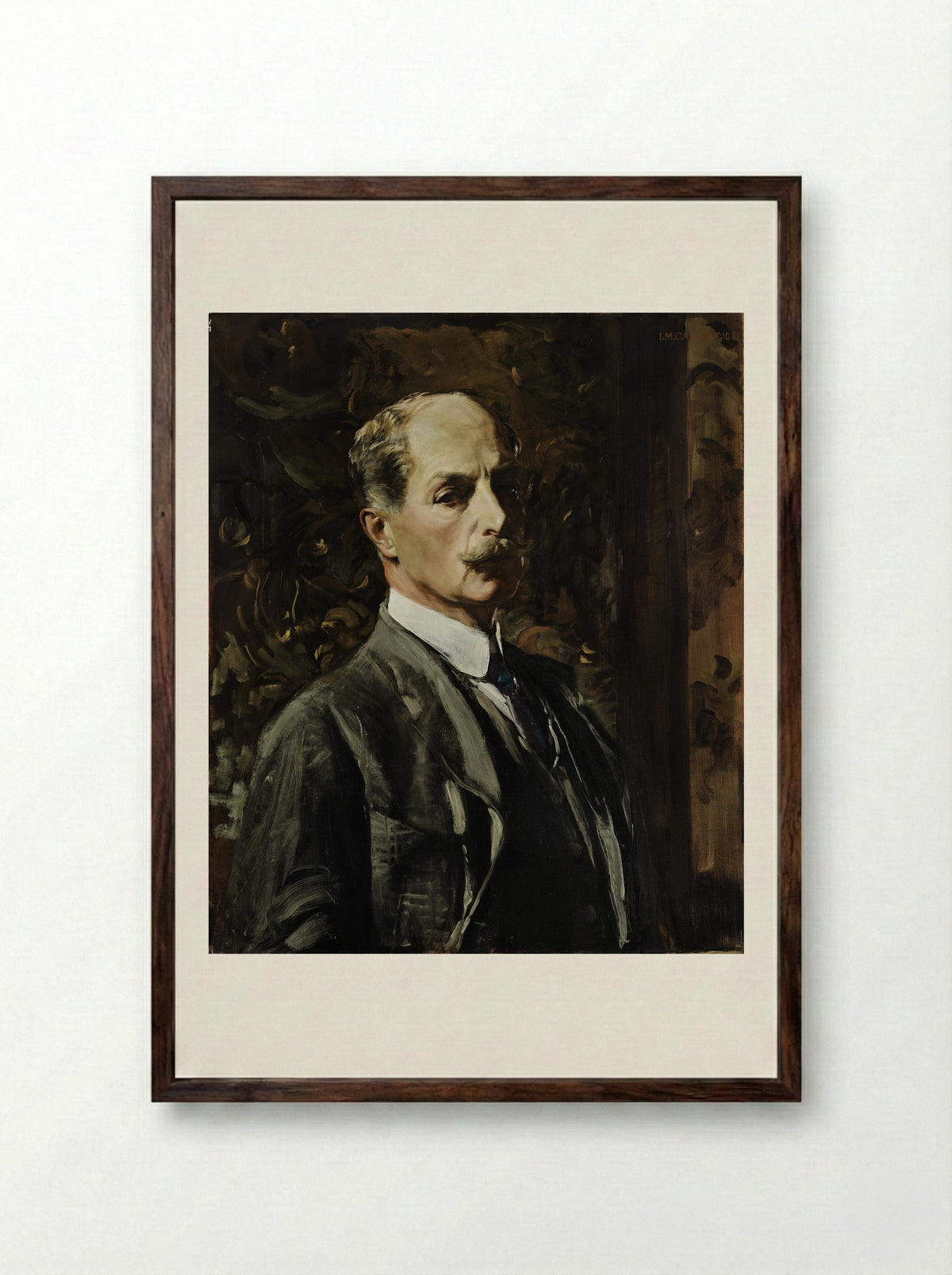 Self-Portrait - Ignaz Marcel Gaugengigl - Framed Print Dark Wood