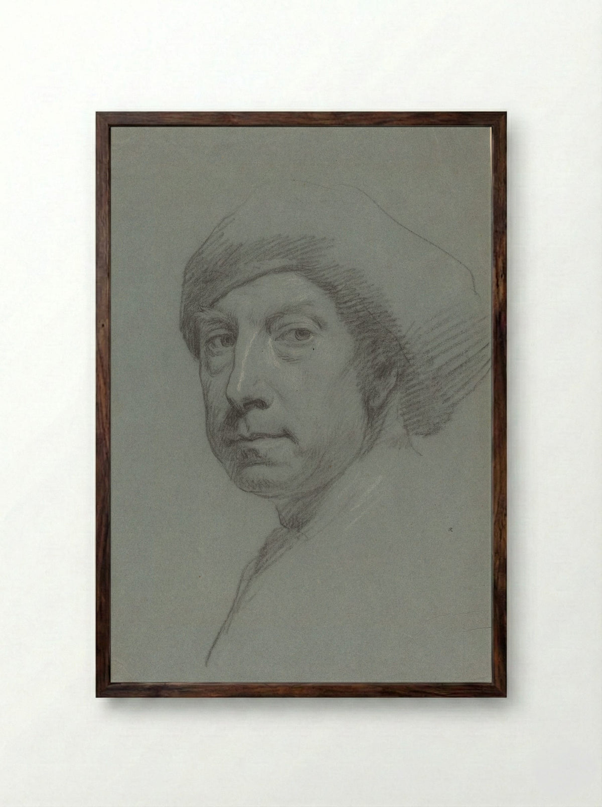 Self-Portrait - Jonathan Richardson Sr. - Framed Print Dark Wood