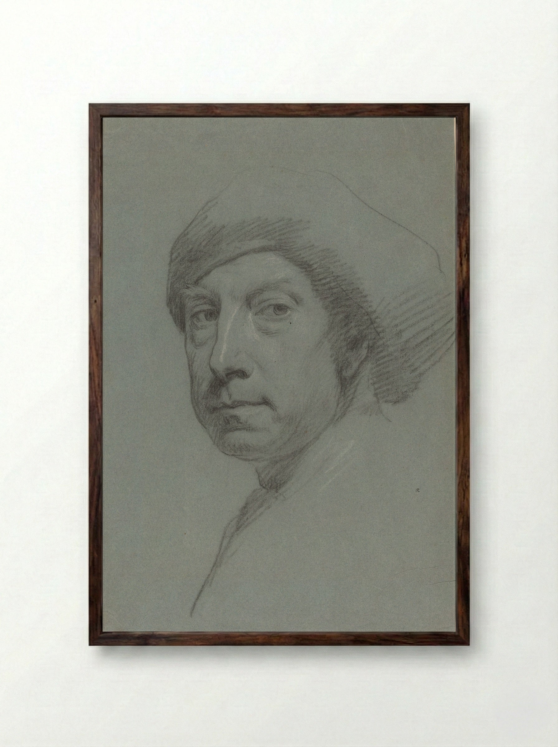 Self-Portrait - Jonathan Richardson Sr. - Framed Print Dark Wood