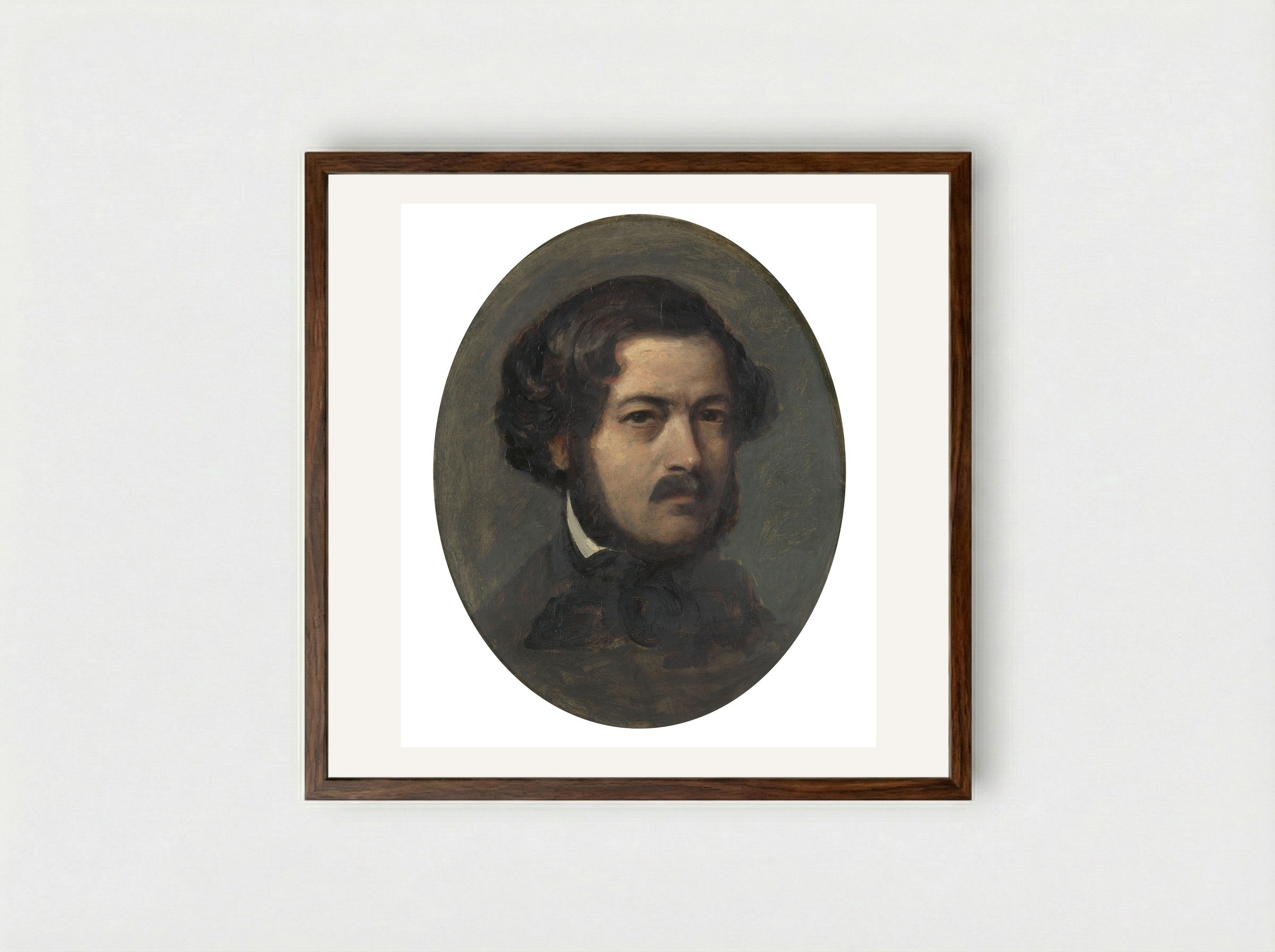 Self-Portrait - Franz Xaver Winterhalter - Framed Print Dark Wood