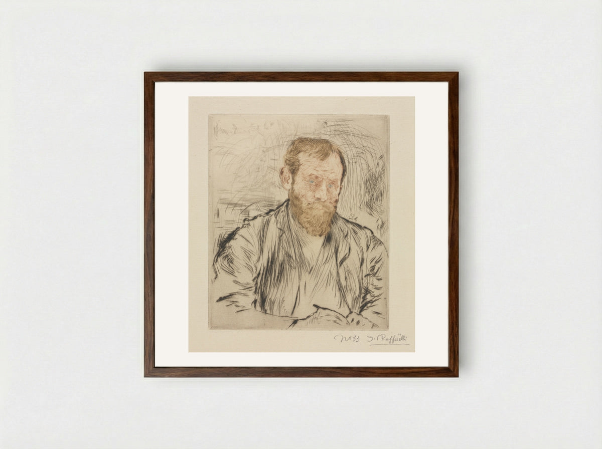 Self-Portrait - Jean-François Raffaëlli - Framed Print Dark Wood