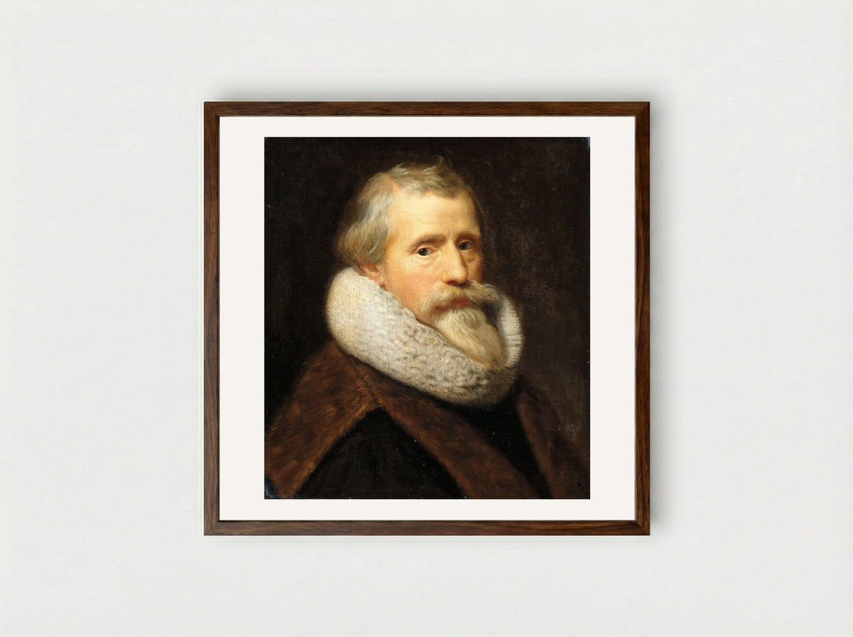 Self-Portrait - Paulus Moreelse - Framed Print Dark Wood