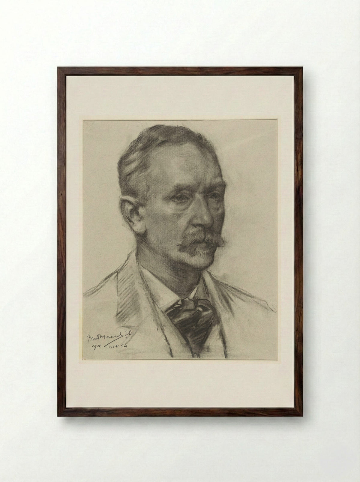Self-Portrait - Marinus van der Maarel - Framed Print Dark Wood