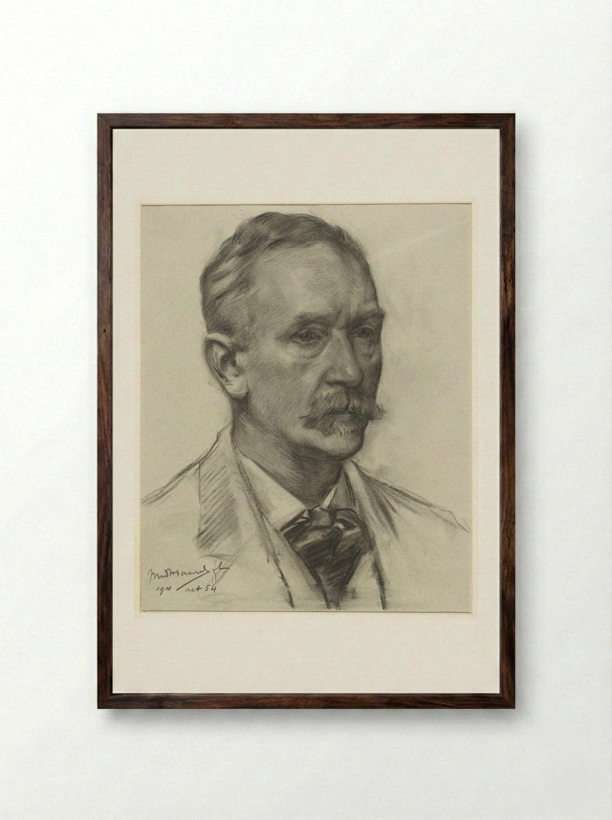 Self-Portrait - Marinus van der Maarel - Framed Print Dark Wood