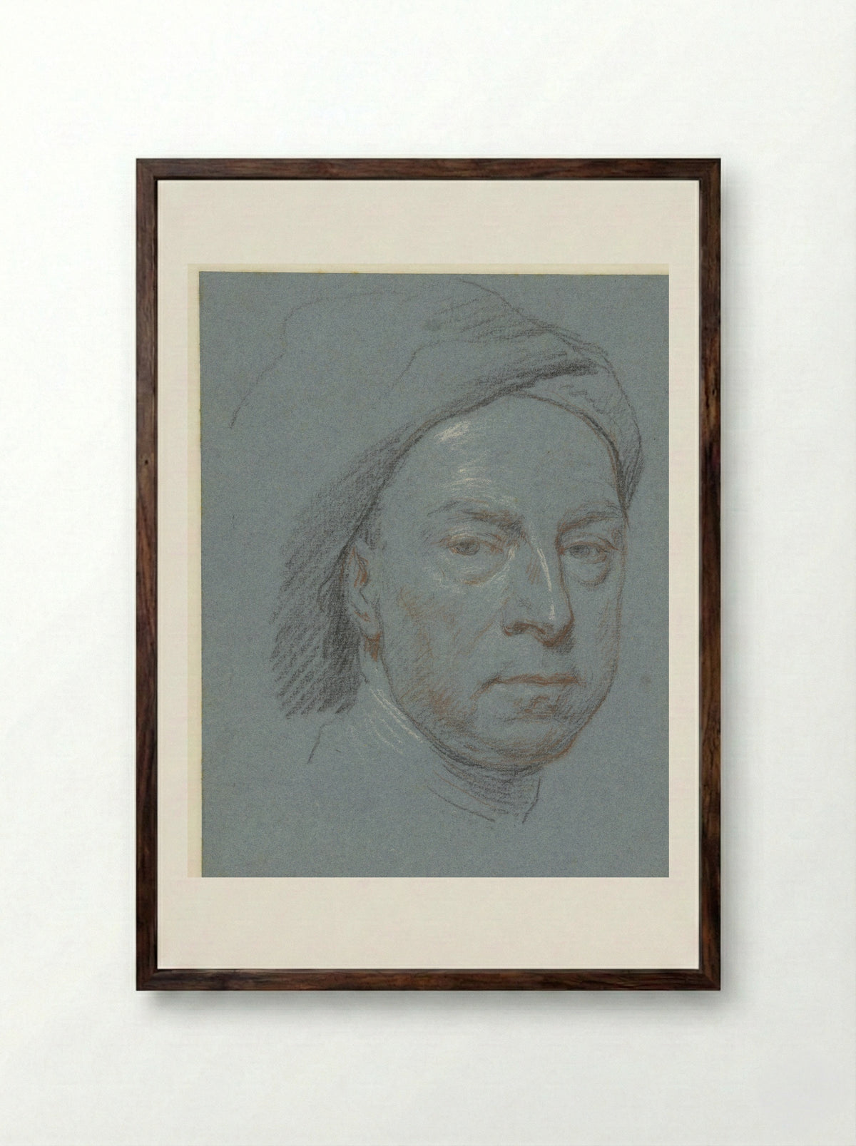 Self-Portrait - Jonathan Richardson (I) - Framed Print Dark Wood