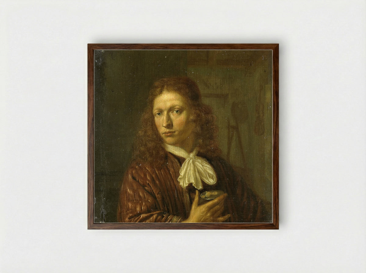 Self-Portrait - Jan van Haensbergen - Framed Print Dark Wood