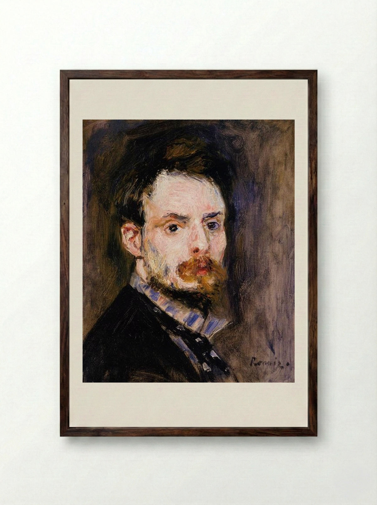 Self-Portrait - Pierre-Auguste Renoir - Framed Print Dark Wood