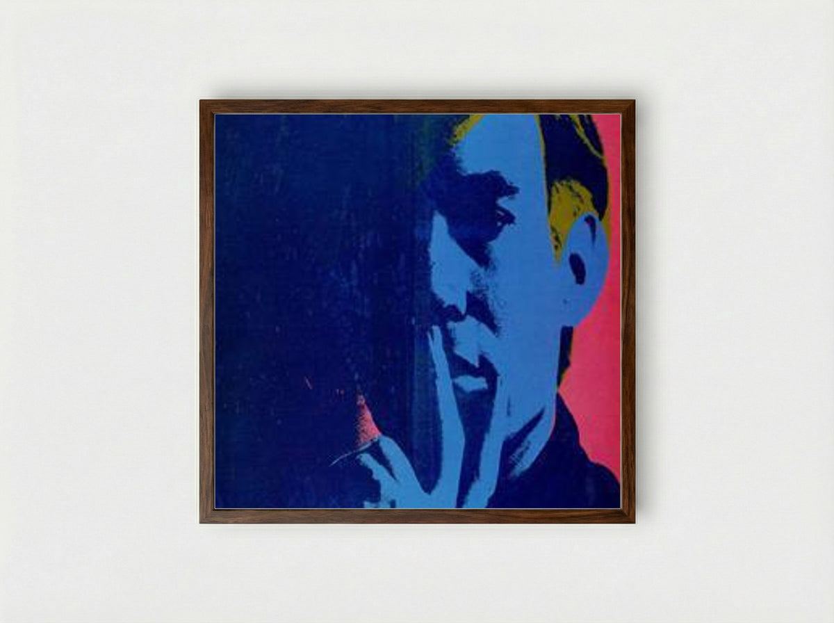 Self-Portrait - Andy Warhol - Framed Print Dark Wood