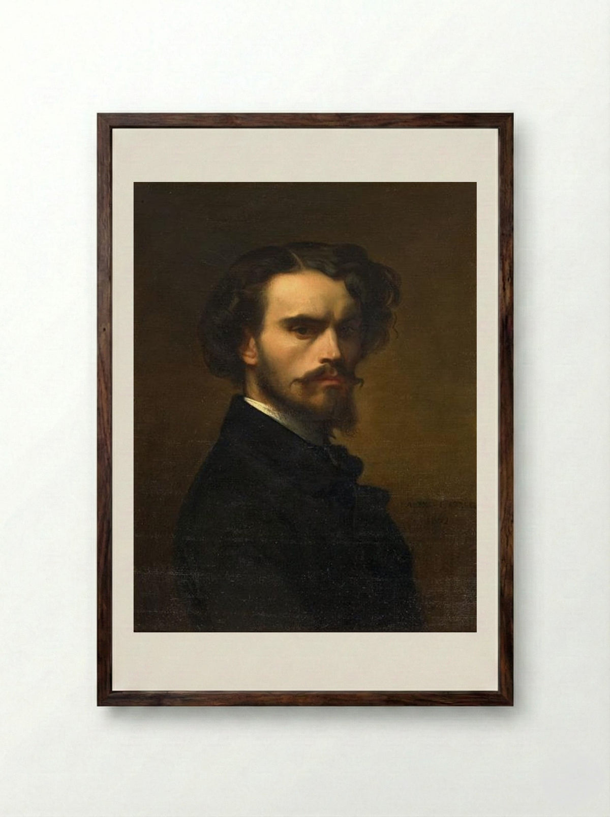 Self-Portrait - Alexandre Cabanel - Framed Print Dark Wood