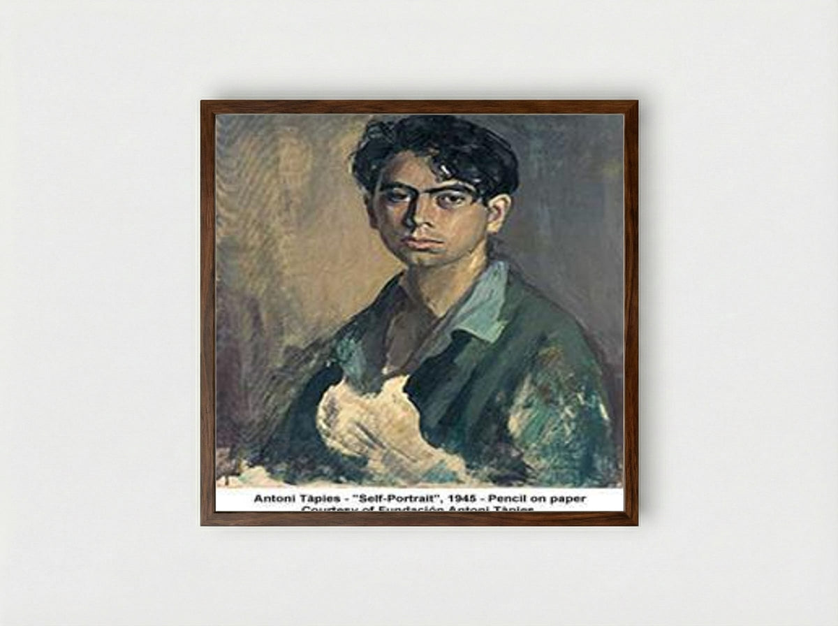 Self-Portrait - Antoni Tàpies - Framed Print Dark Wood