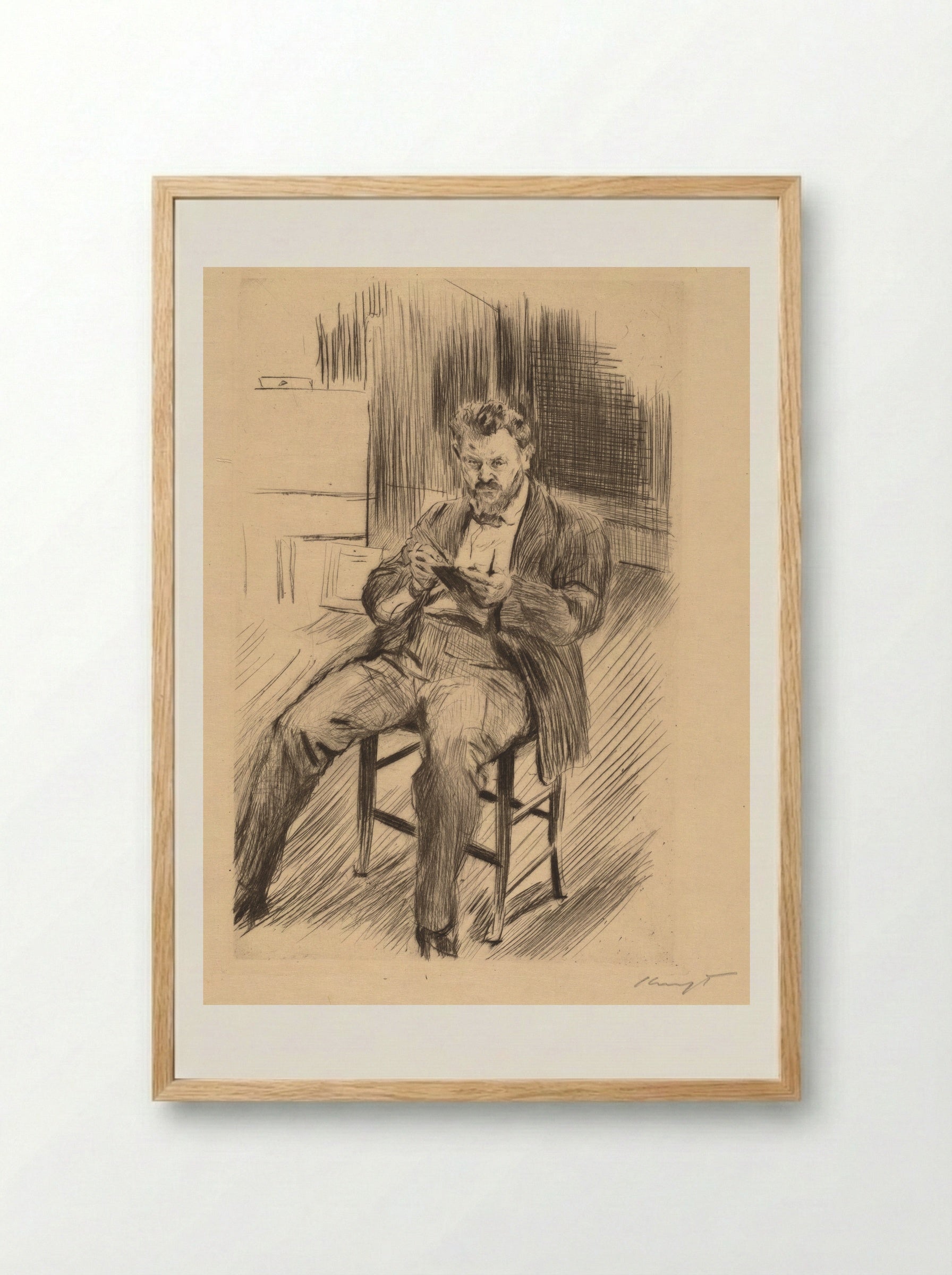 Self-Portrait - Max Slevogt - Framed Print Wood