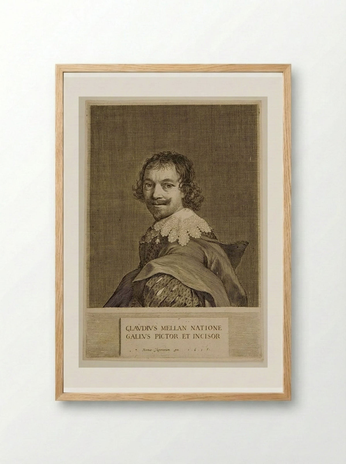 Self-Portrait - Claude Mellan - Framed Print Wood