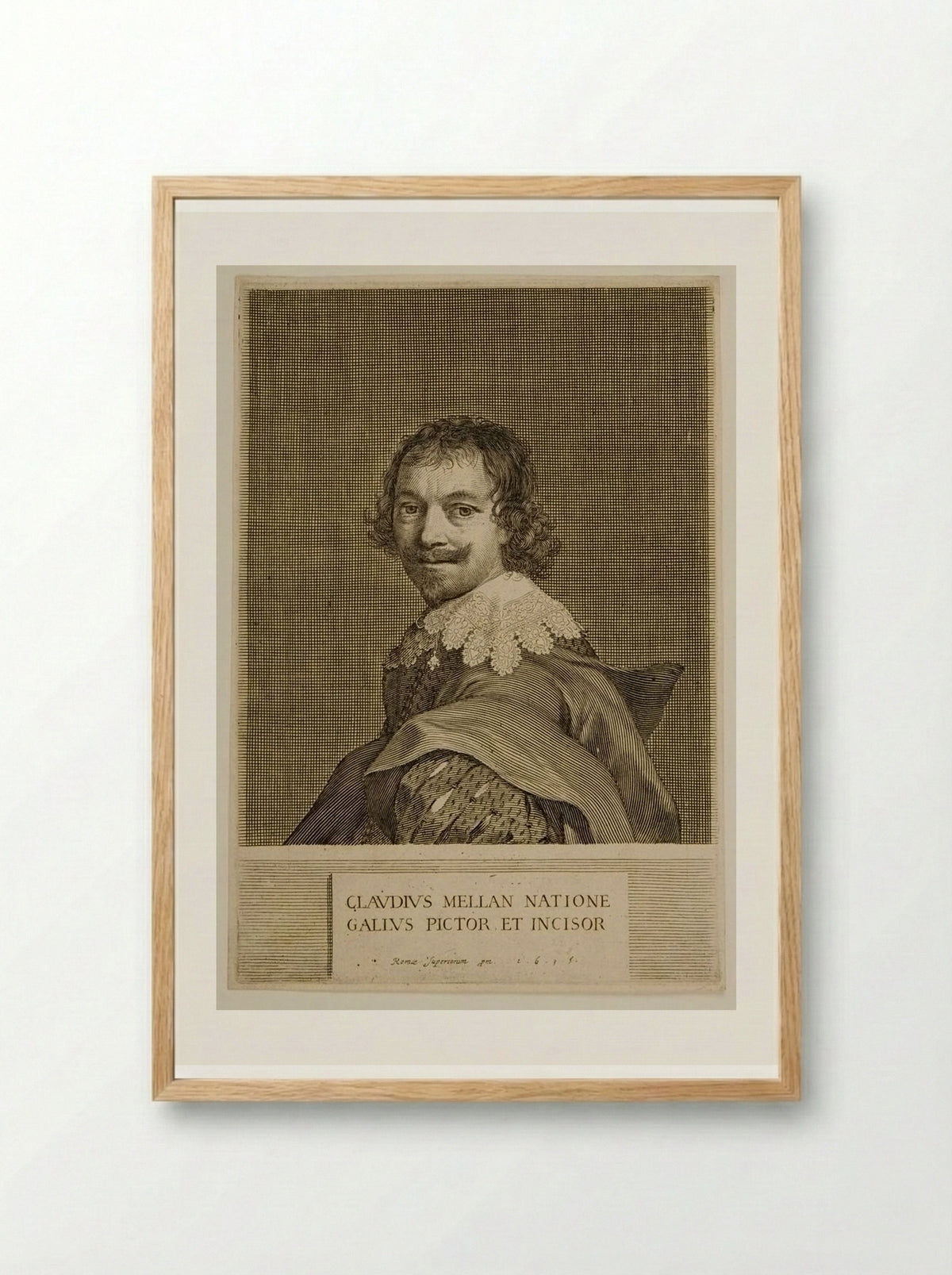 Self-Portrait - Claude Mellan - Framed Print Wood