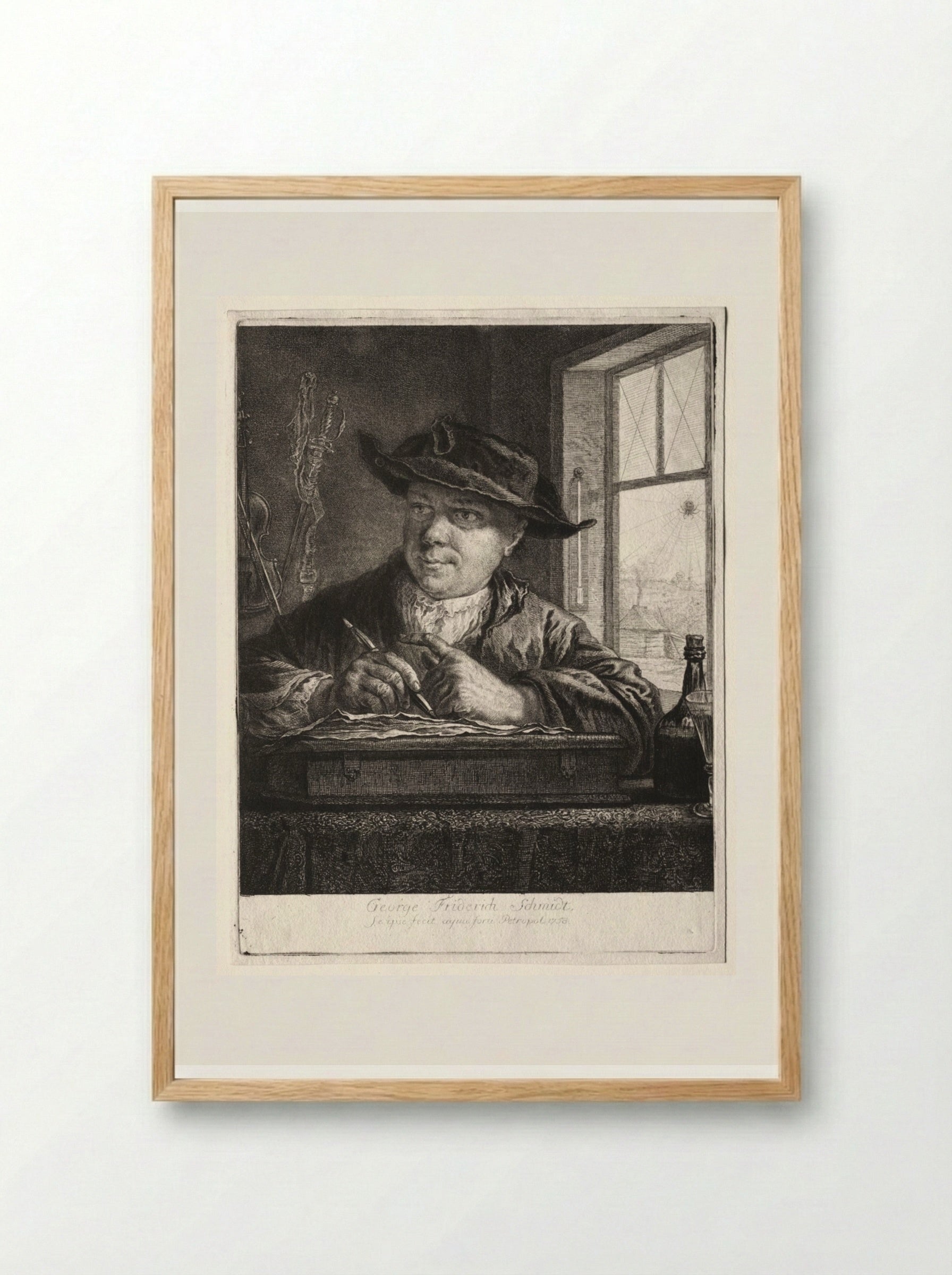 Self-Portrait - Georg Friedrich Schmidt - Framed Print Wood