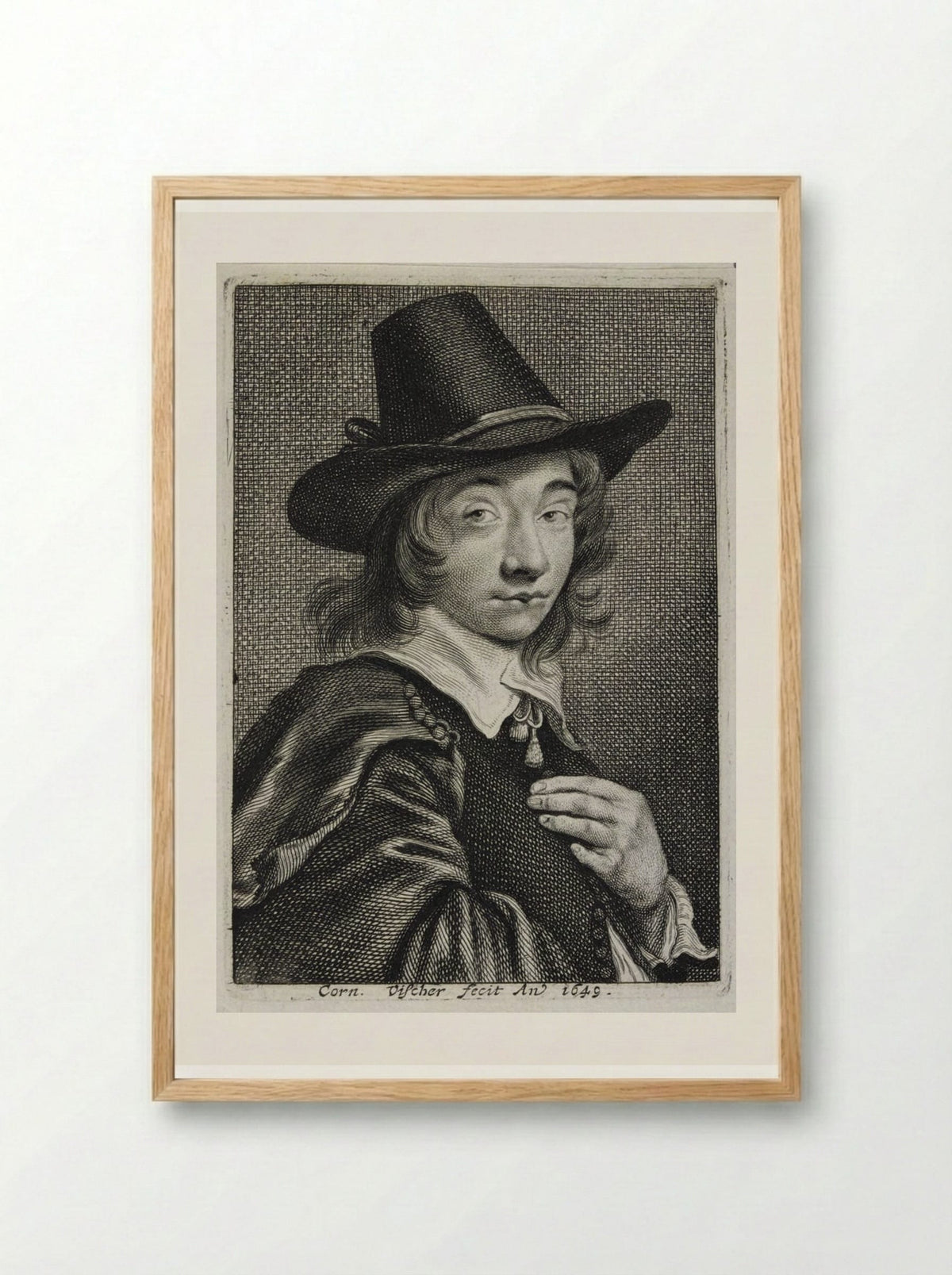 Self-Portrait - Cornelis Visscher - Framed Print Wood