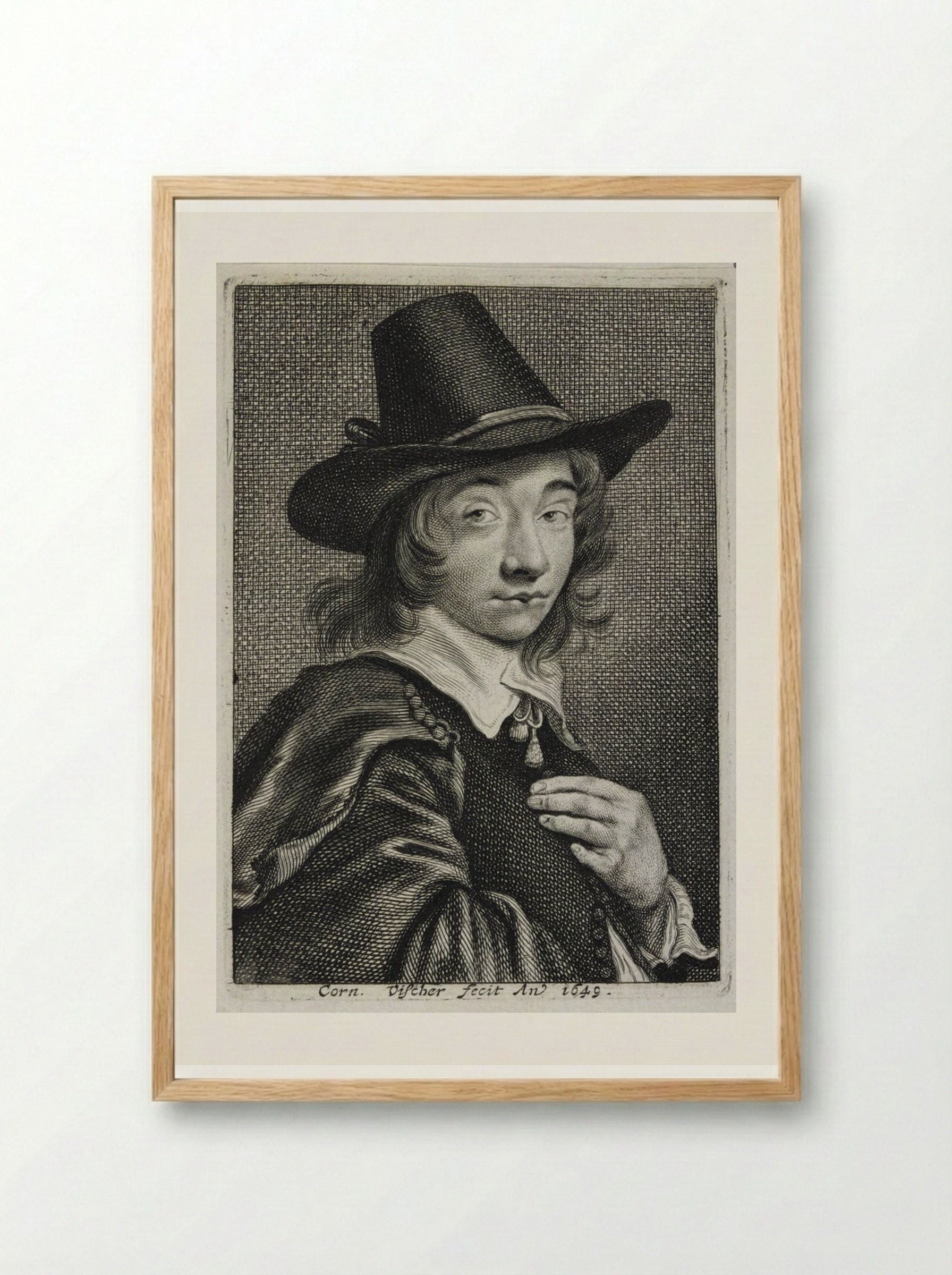 Self-Portrait - Cornelis Visscher - Framed Print Wood
