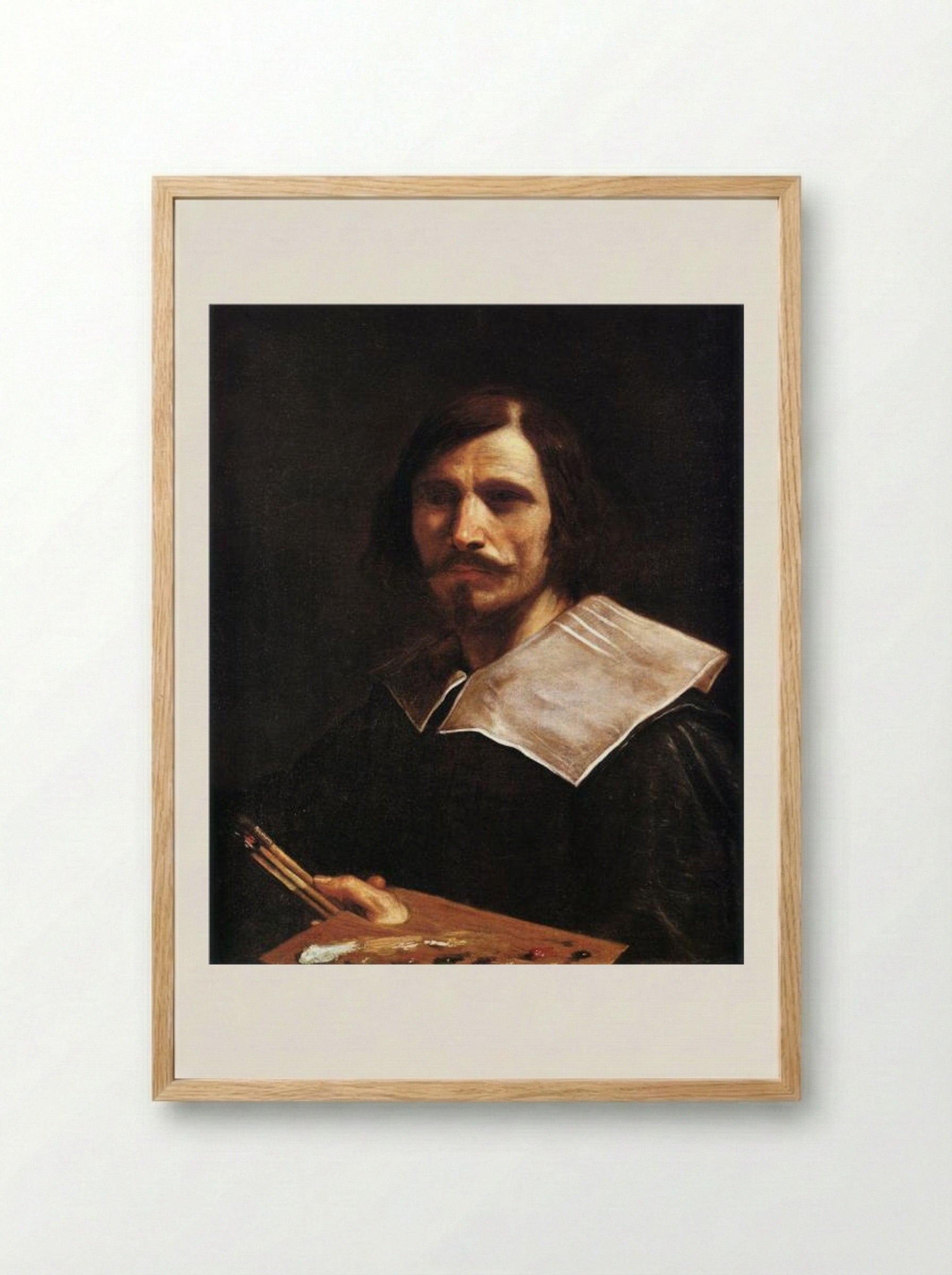 Self-Portrait - Guercino - Framed Print Wood