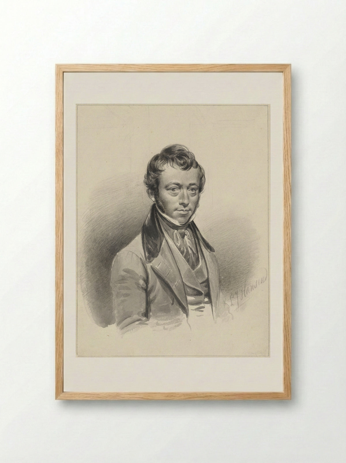 Self-Portrait - Lambertus Johannes Hansen - Framed Print Wood