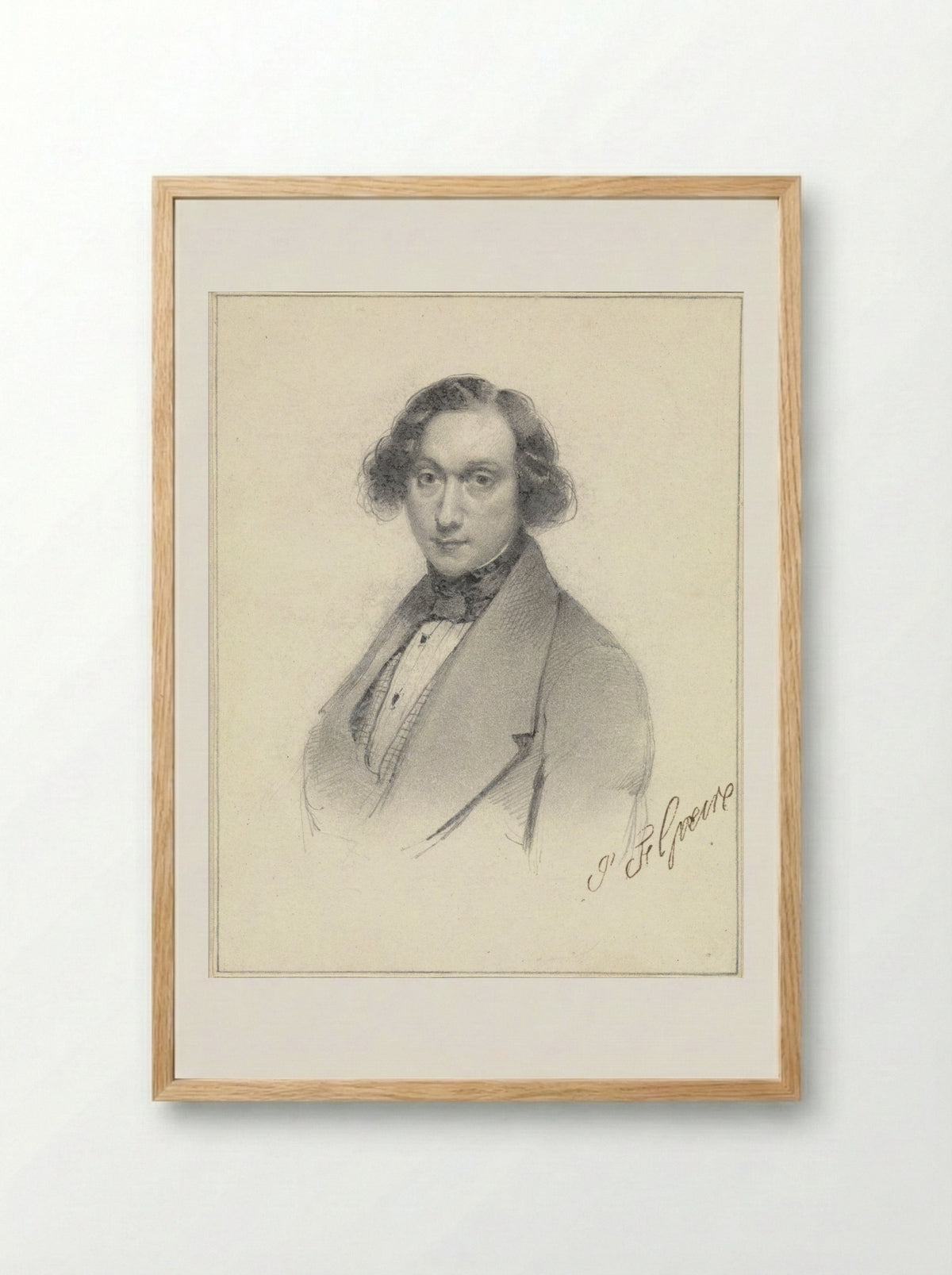 Self-Portrait - Petrus Franciscus Greive - Framed Print Wood