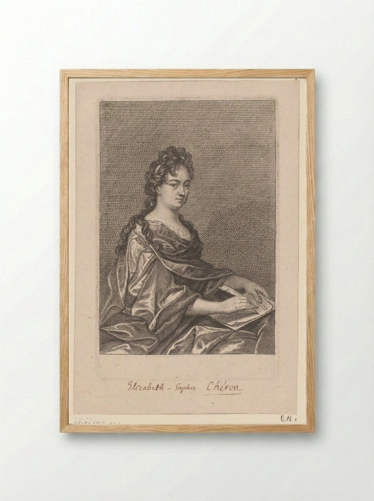 Self-Portrait - Elisabeth Sophie Chéron - Framed Print Wood