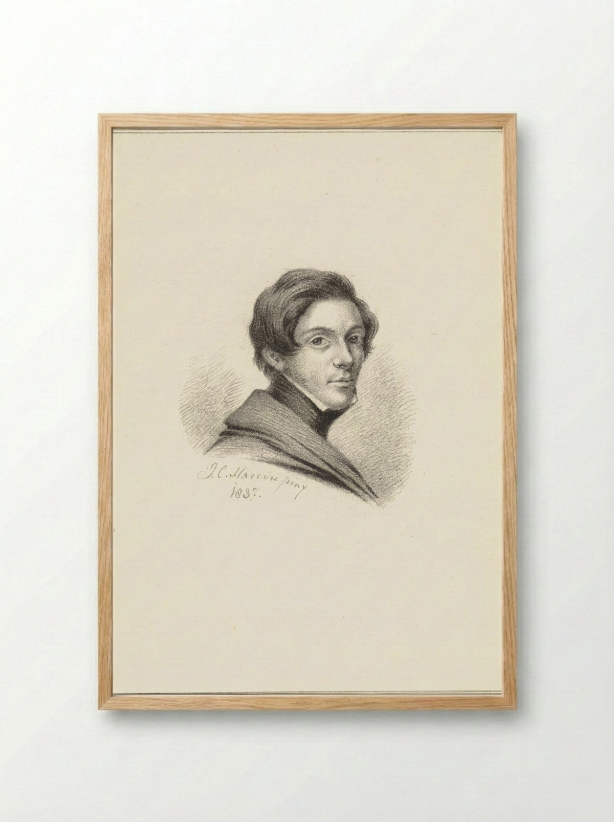 Self-Portrait - Johannes Cornelis Haccou - Framed Print Wood
