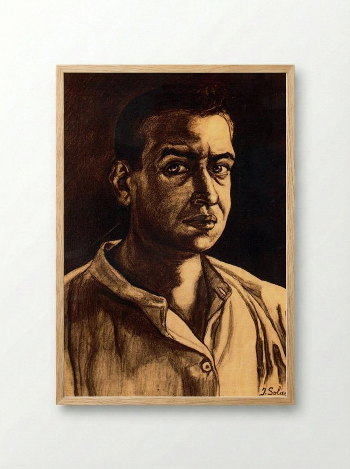 Self-Portrait - José Gutiérrez Solana - Framed Print Wood