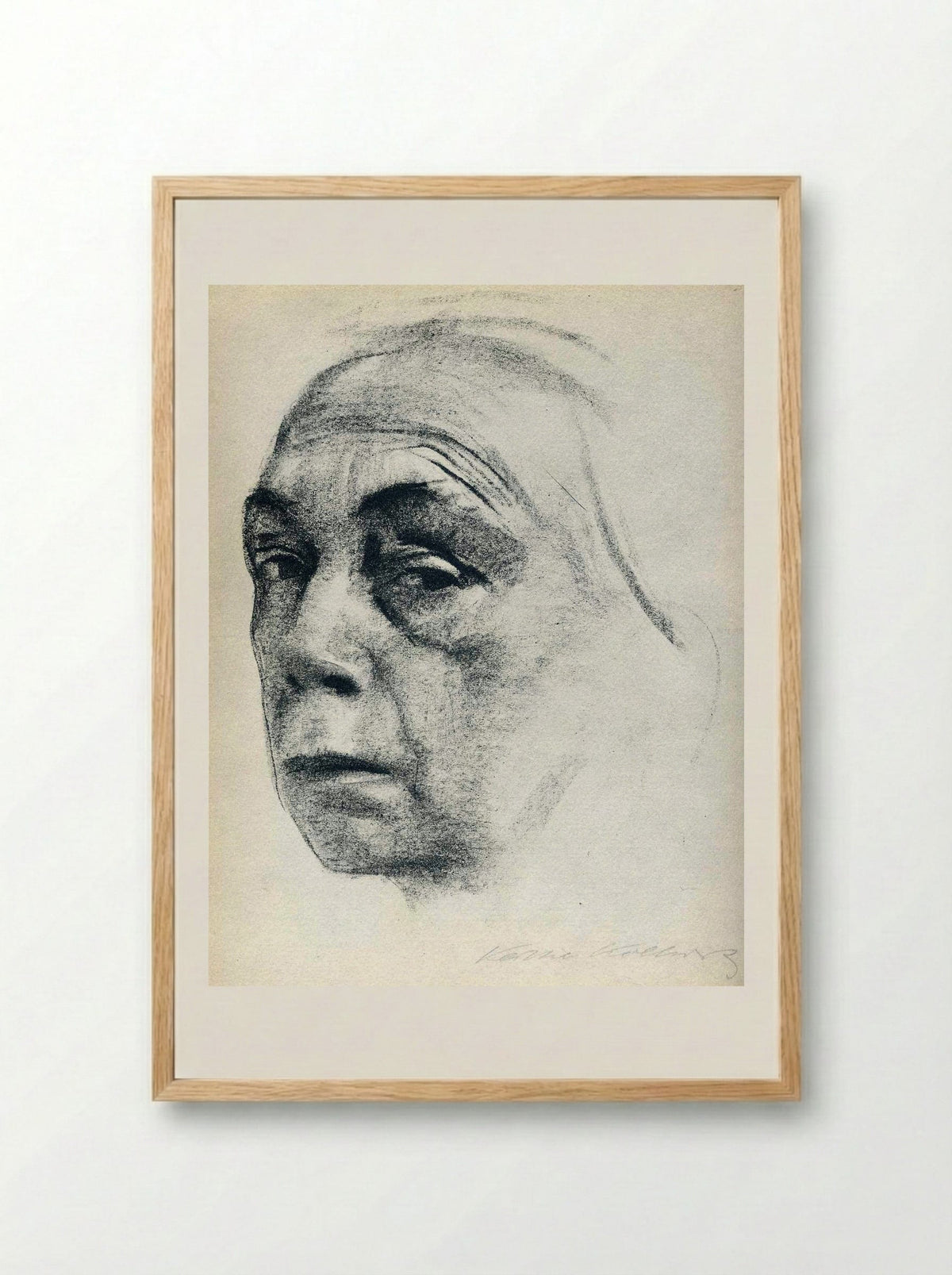 Self-Portrait - Käthe Kollwitz - Framed Print Wood