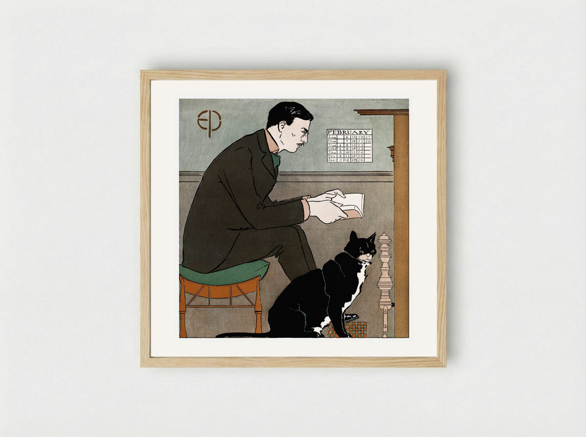 Self-Portrait - Edward Penfield - Framed Print Wood