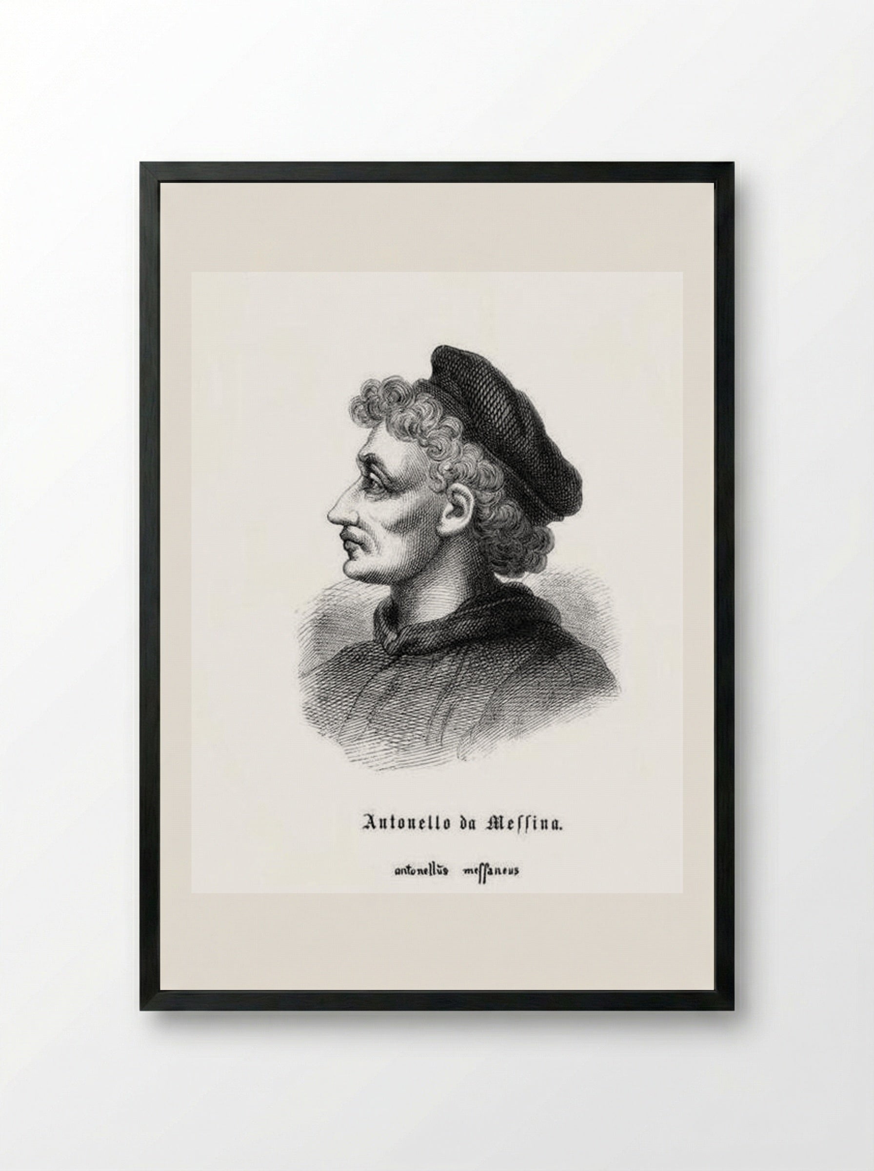 Self-portrait (Antonello da Messina) - Antonello da Messina - Framed Print Black