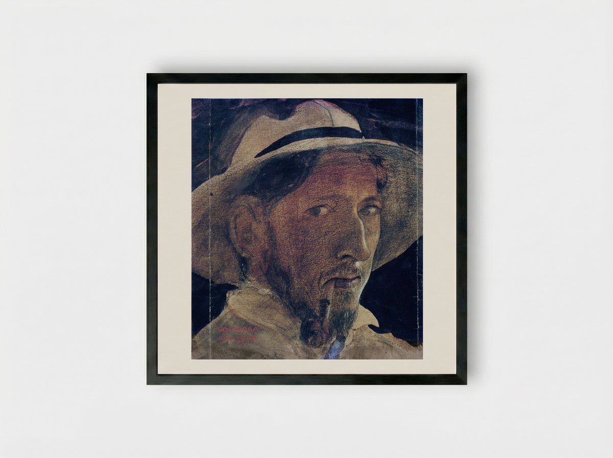 Self-portrait (Volterra) - John Bauer - Framed Print Black