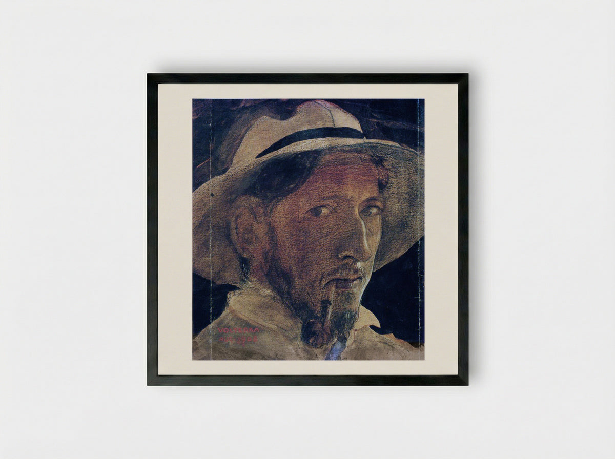 Self-portrait (Volterra) - John Bauer - Framed Print Black