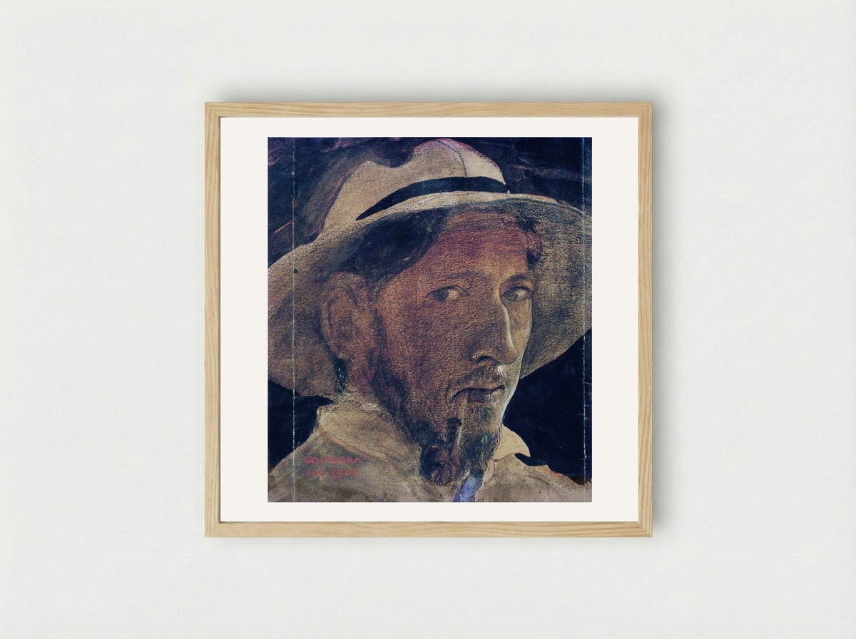 Self-portrait (Volterra) - John Bauer - Framed Print Wood