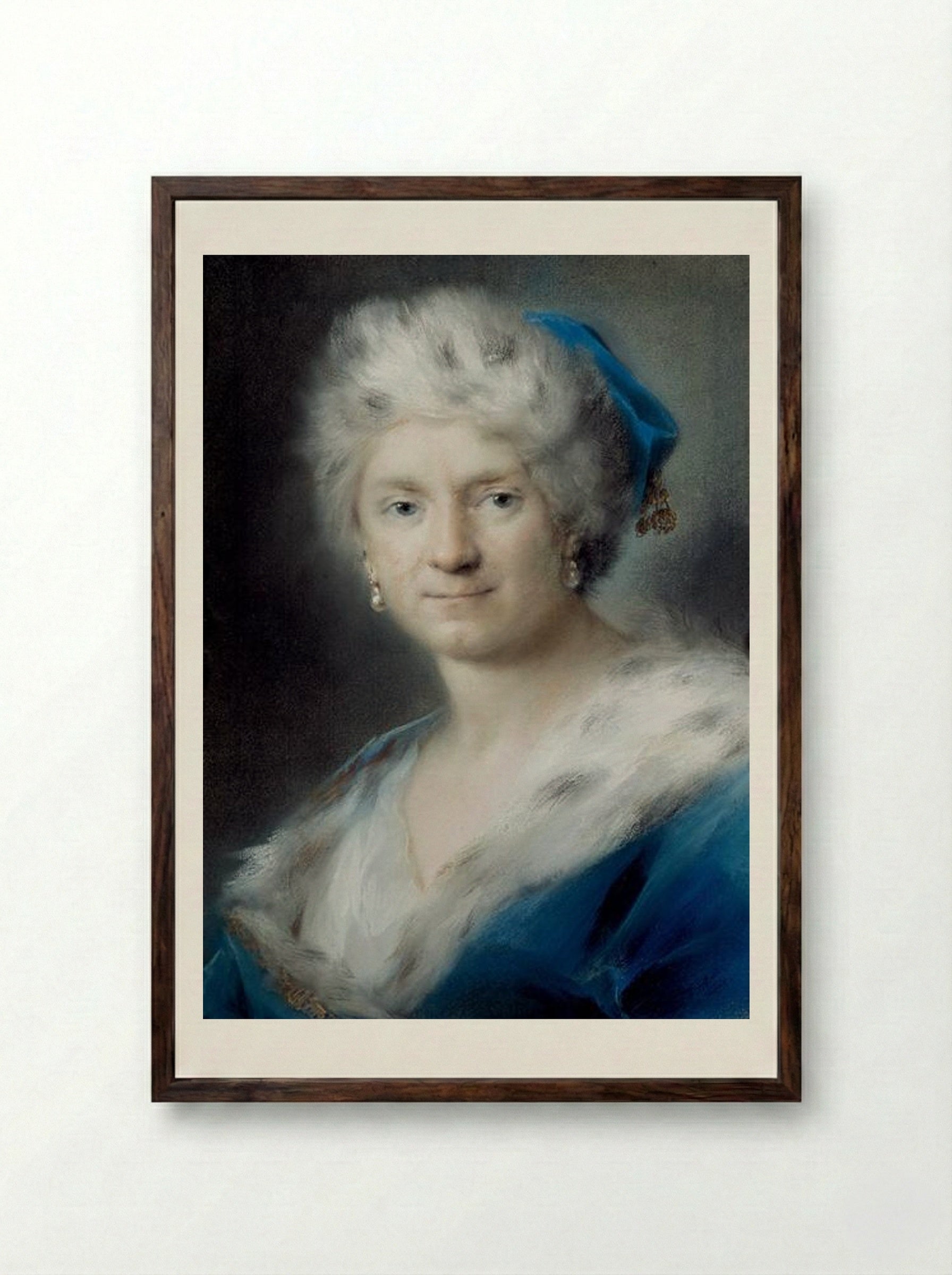 Self-portrait as Winter - Rosalba Carriera - Framed Print Dark Wood