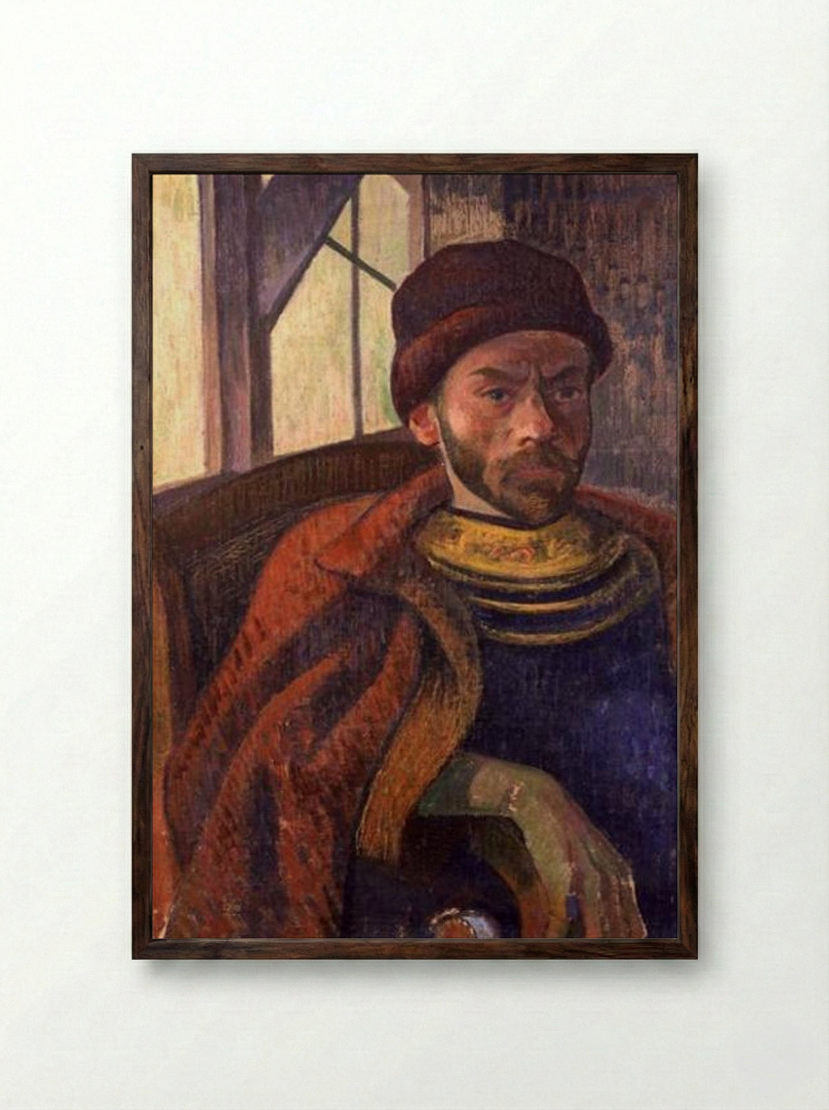 Self-portrait in Breton Costume - Meijer de Haan - Framed Print Dark Wood