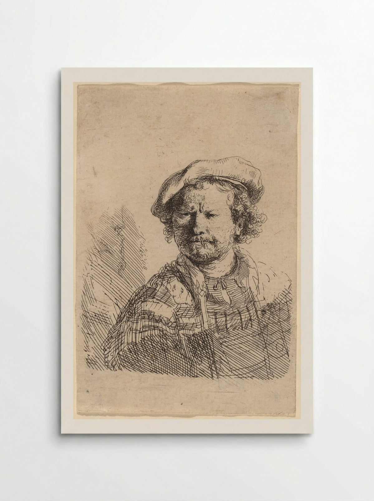 Self-portrait in a Flat Cap and Embroidered Dress - Rembrandt Harmensz. van Rijn - Poster