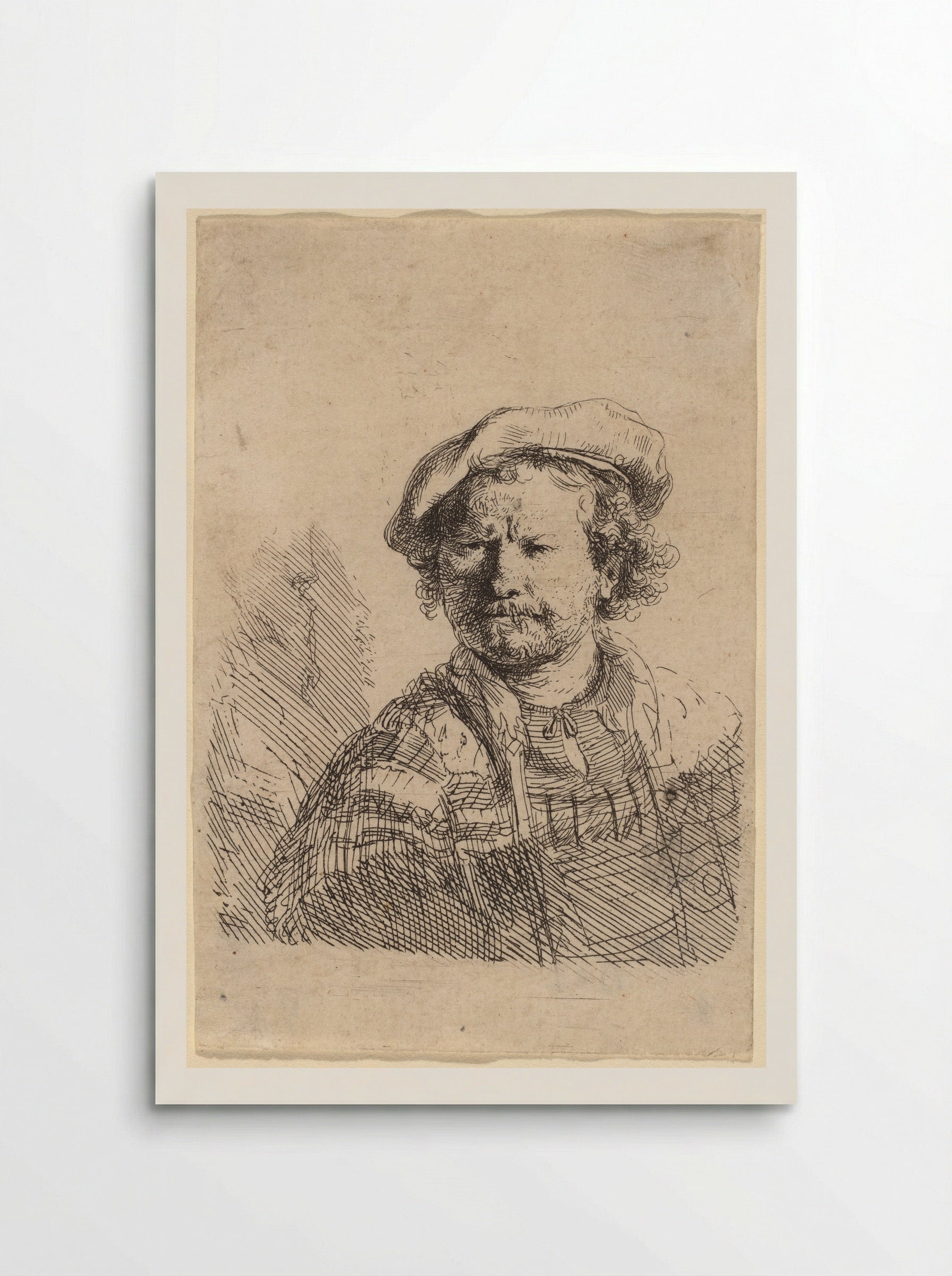 Self-portrait in a Flat Cap and Embroidered Dress - Rembrandt Harmensz. van Rijn - Poster