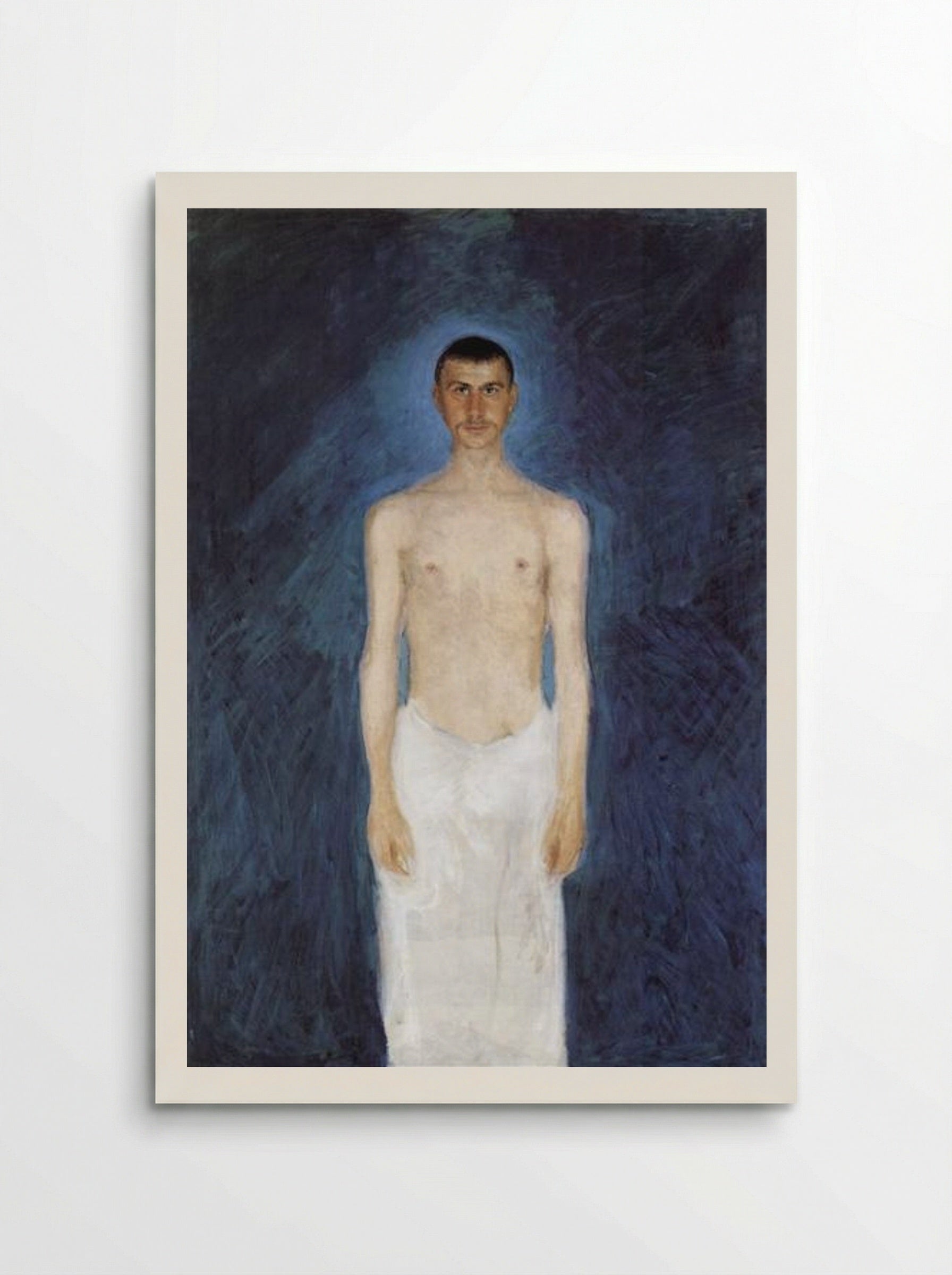 Self-portrait in front of blue background - Richard Gerstl - Poster