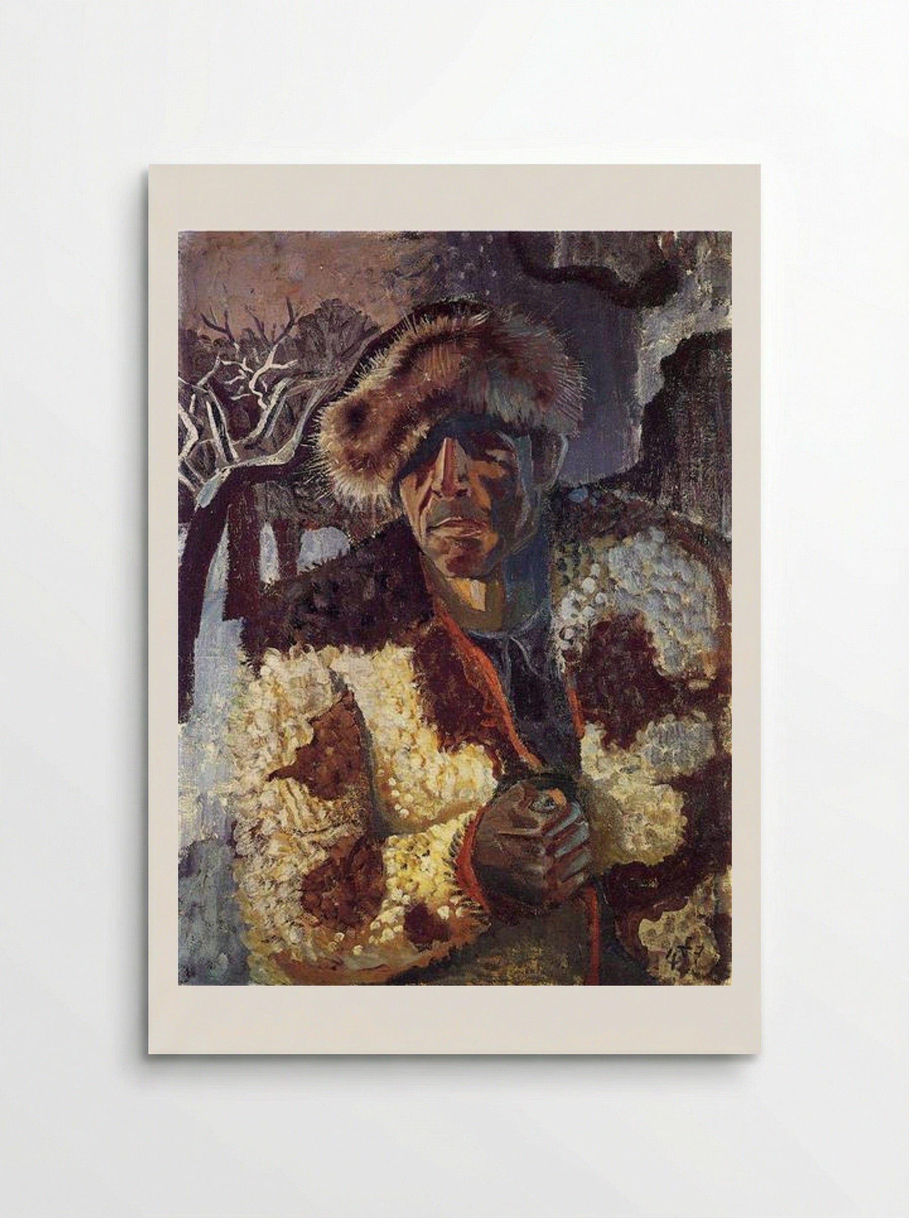 Self-portrait with Fur Cap - Otto Dix - Poster