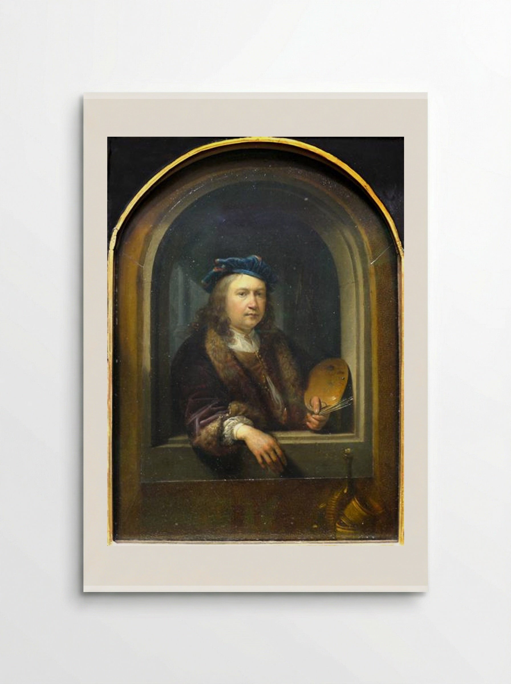 Self-portrait with a Palette, in a Niche - Gerrit Dou - Poster
