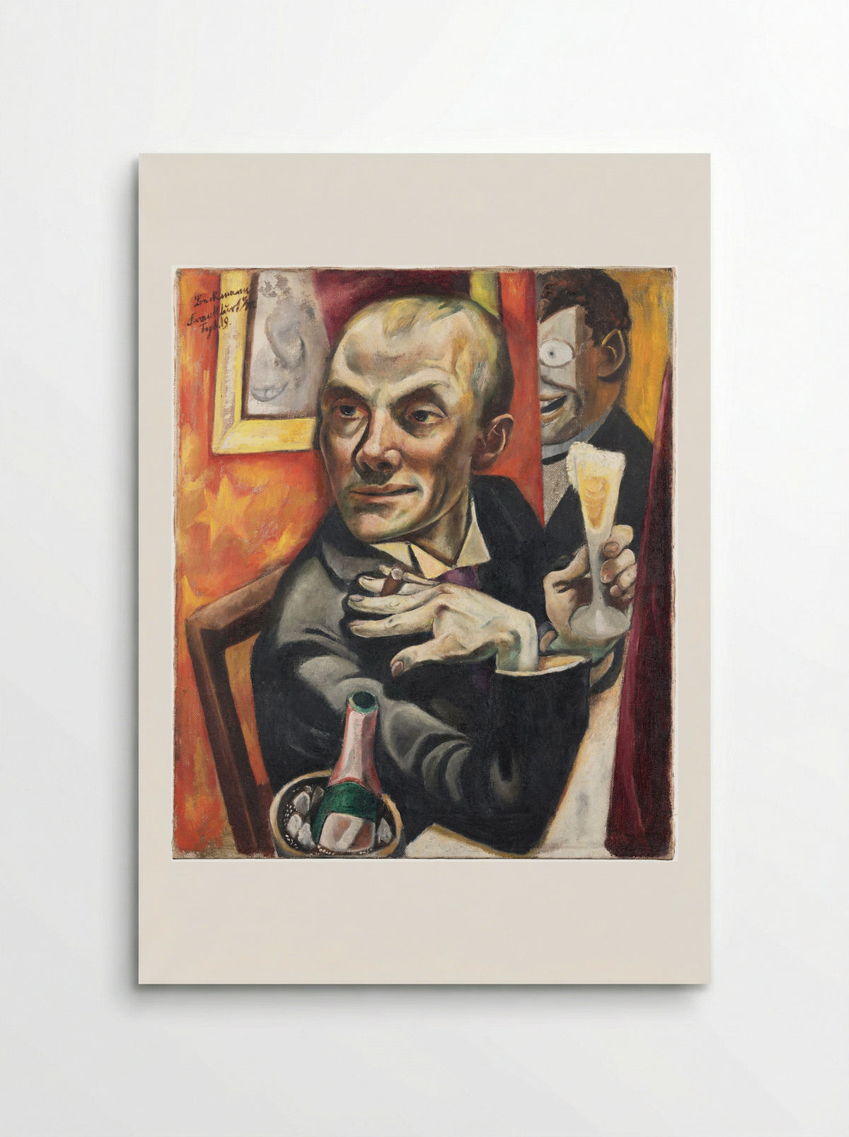 Self-portrait with champagne glass - Max Beckmann - Poster