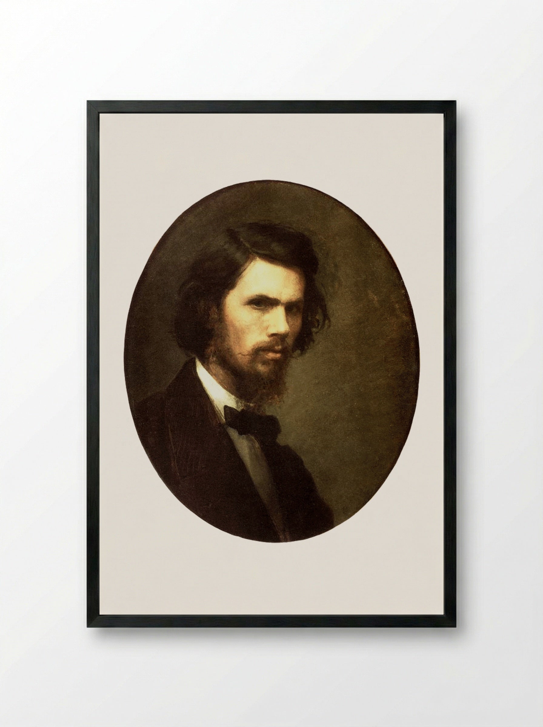 Self-portrait - Ivan Kramskoy - Framed Print Black